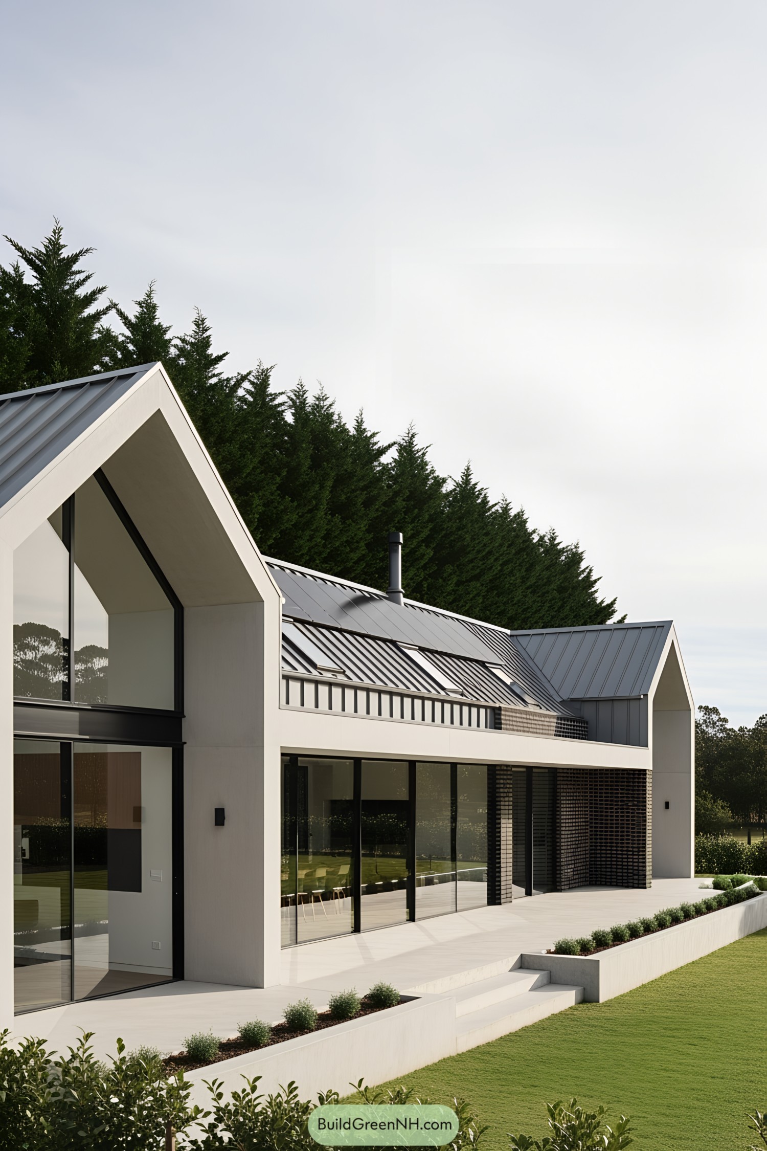 Modern Australian farmhouse with sleek design and glass facade