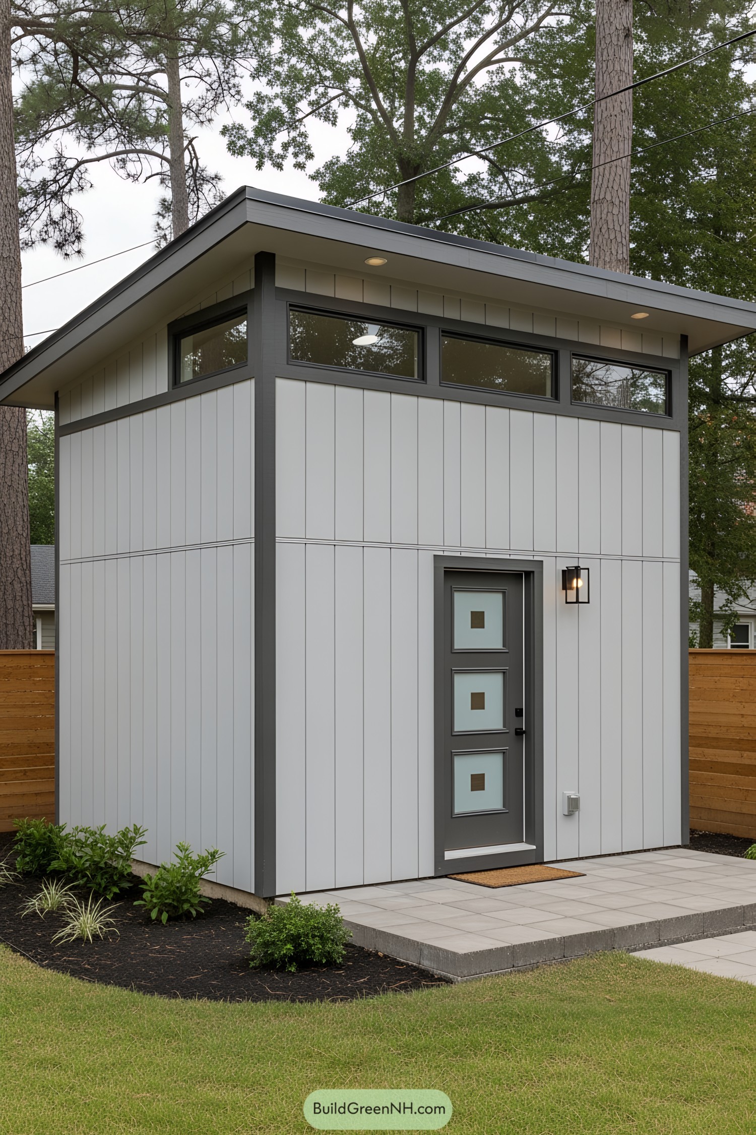 Modern shed with sleek design and minimalist architecture