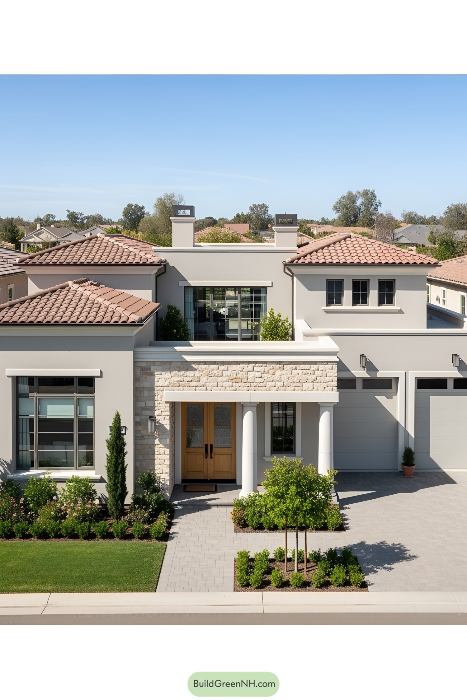 Modern, spacious home with elegant landscaping
