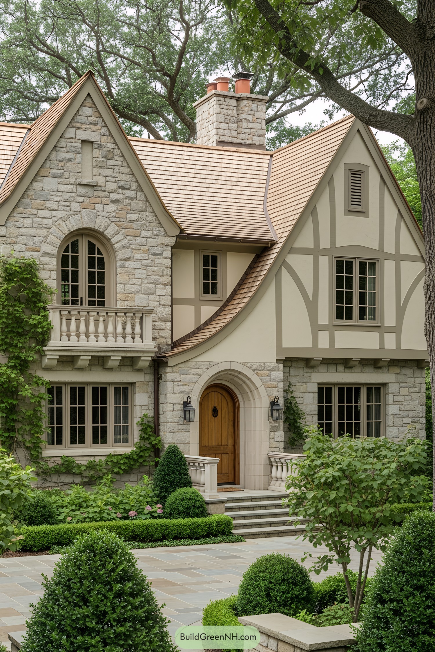 Charming stone cottage amidst lush greenery