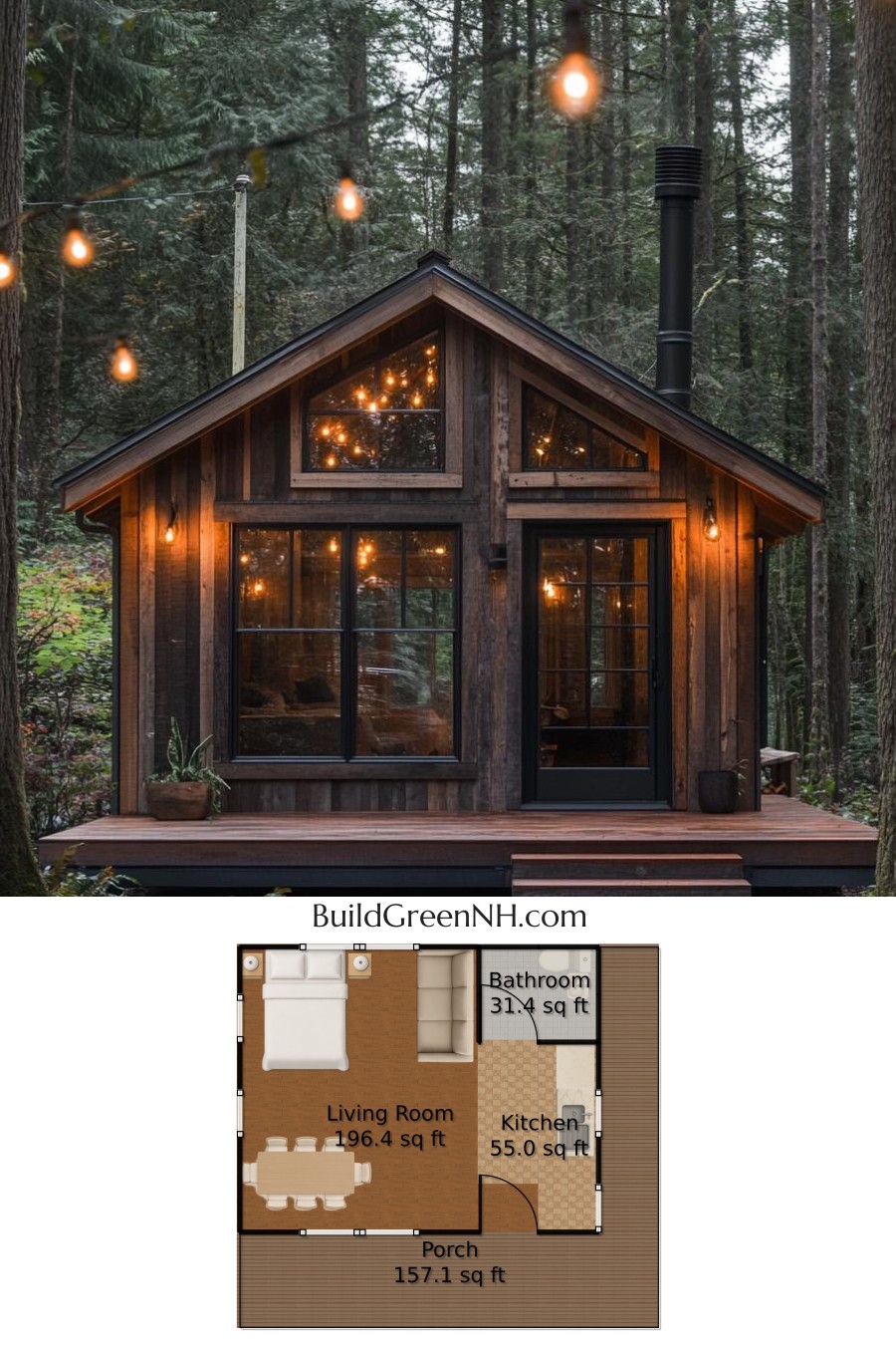 Twinkling Timber Retreat: Small Cabin Floor Plans