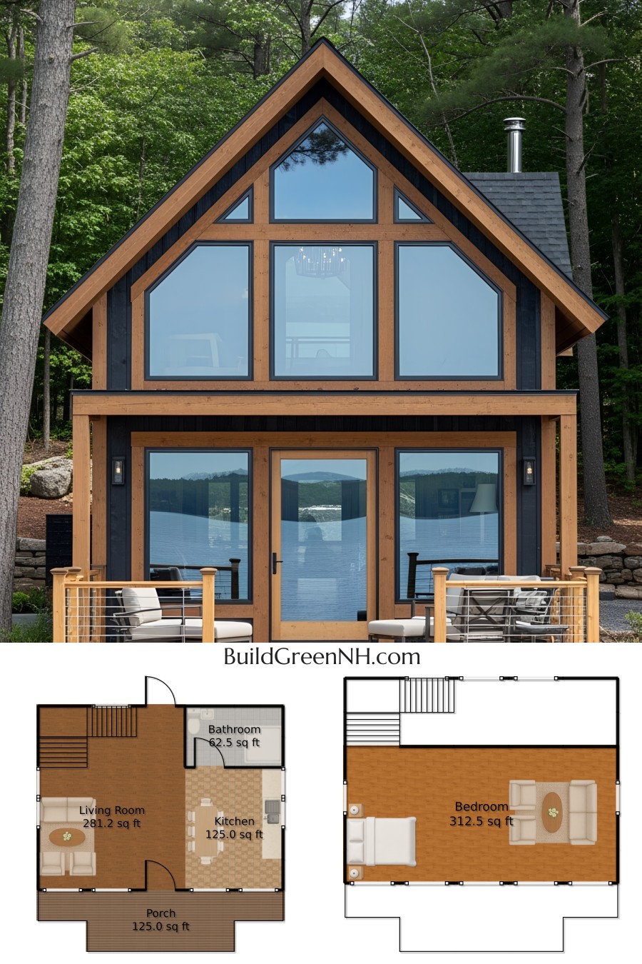 A-Frame Oasis on the Waterfront Floor Plan