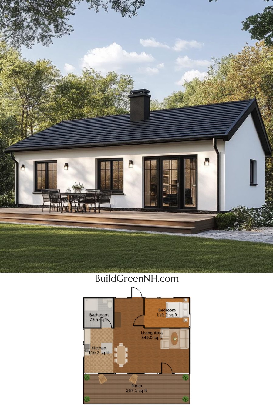 The Modern Meadow House: Modern Bungalow Floor Plans