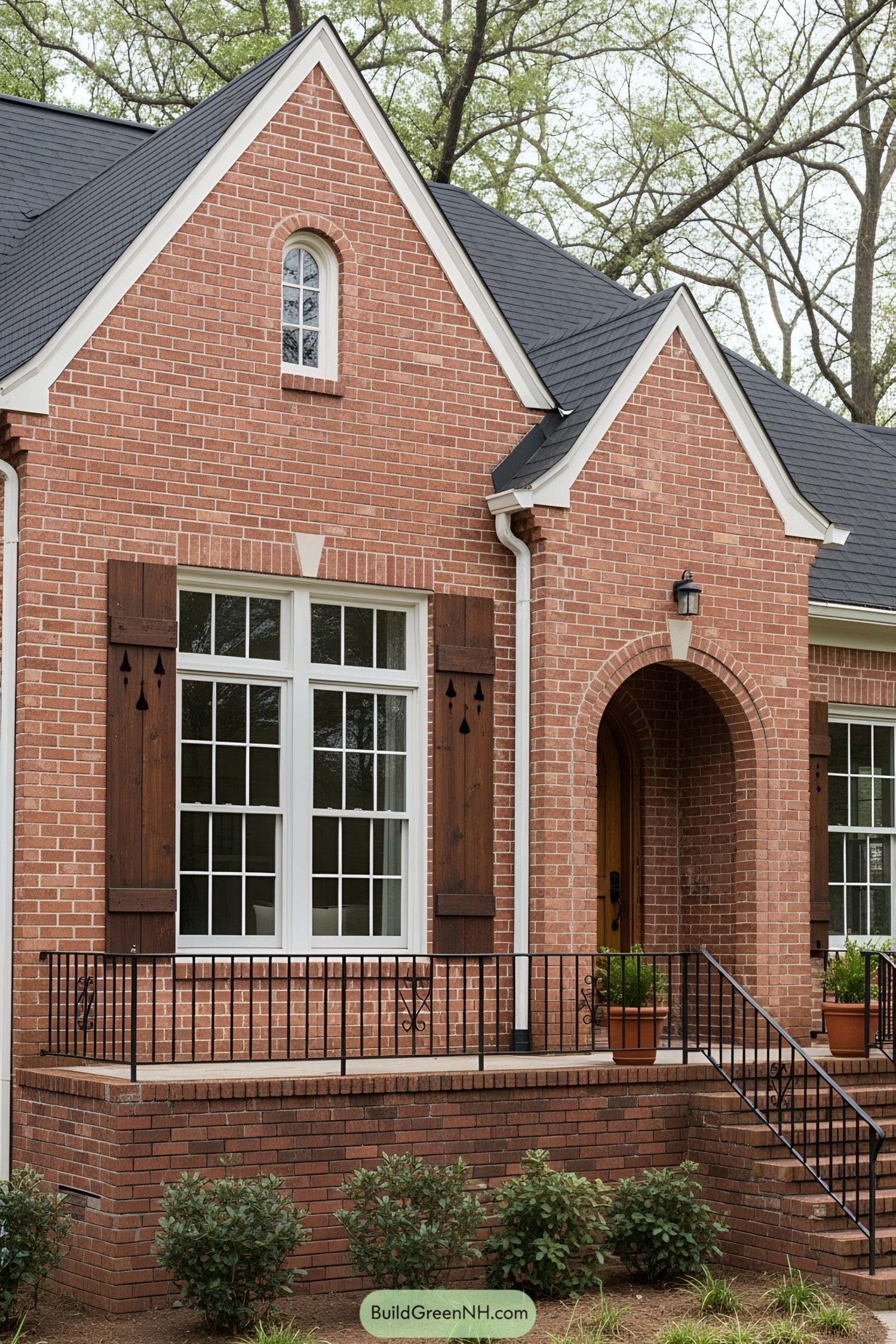 Rustic brick house with charming details
