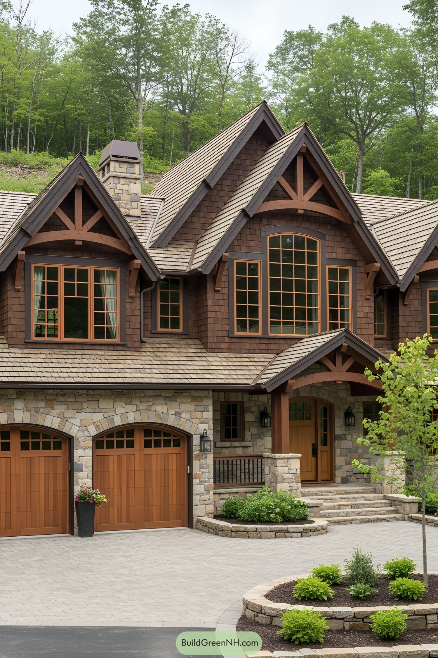 Cozy craftsman house with wooden accents
