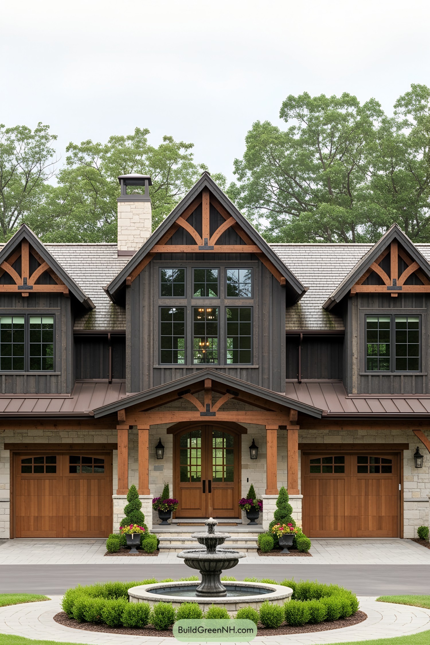 Charming craftsman house with stone and wood accents