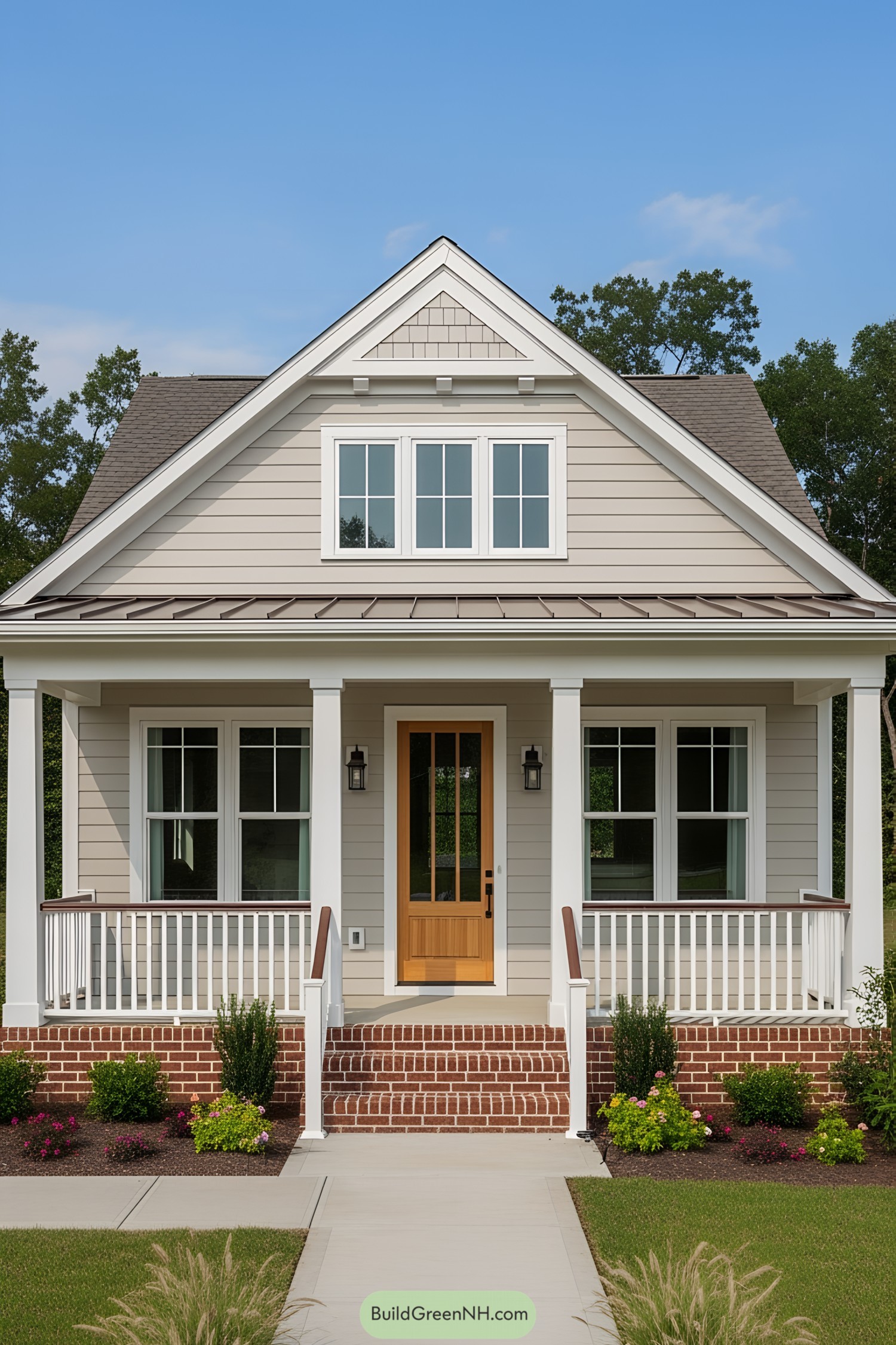 Single-story cottage with inviting front porch