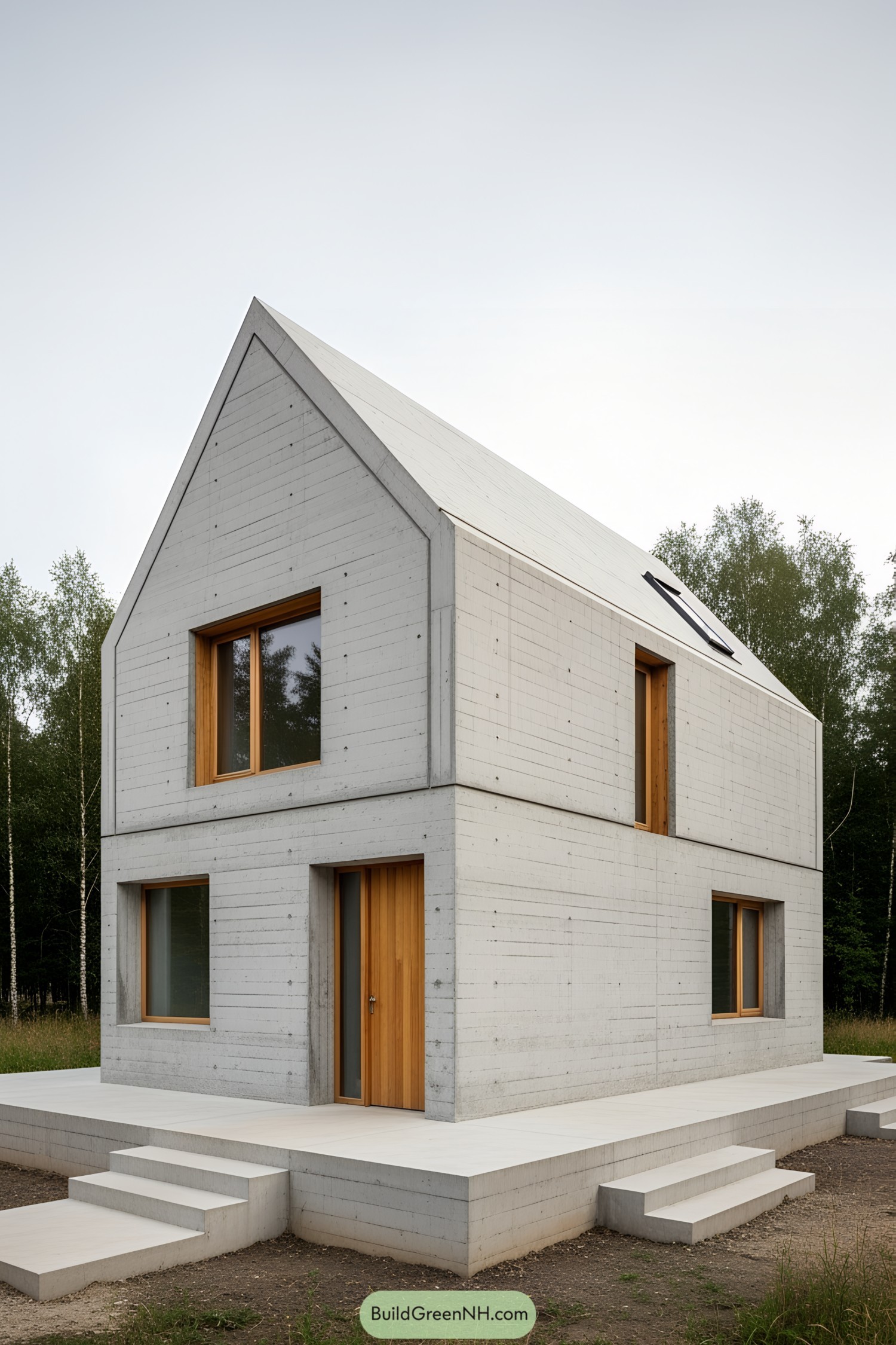 Compact concrete house with a modern design