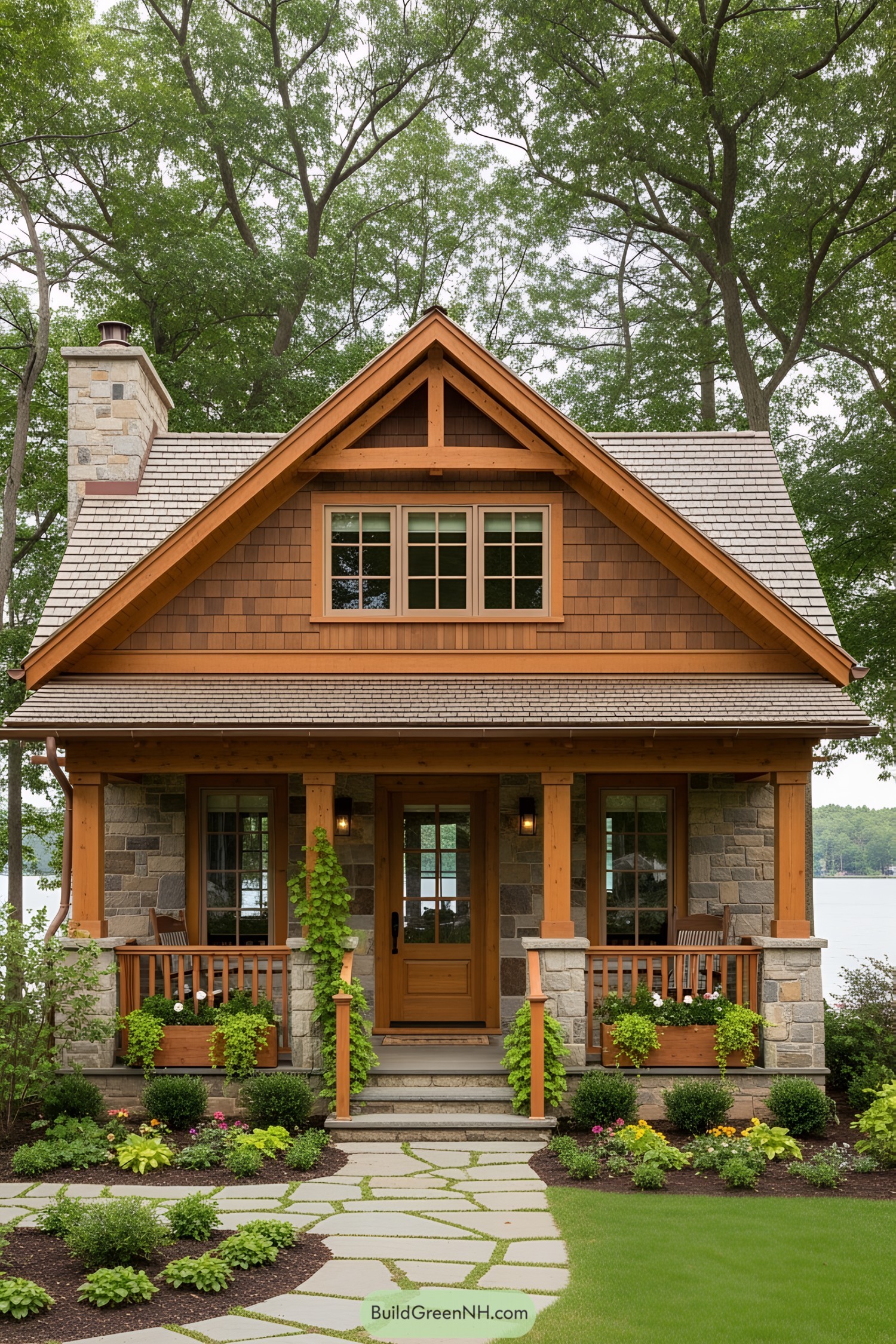 Cozy cottage with wooden details