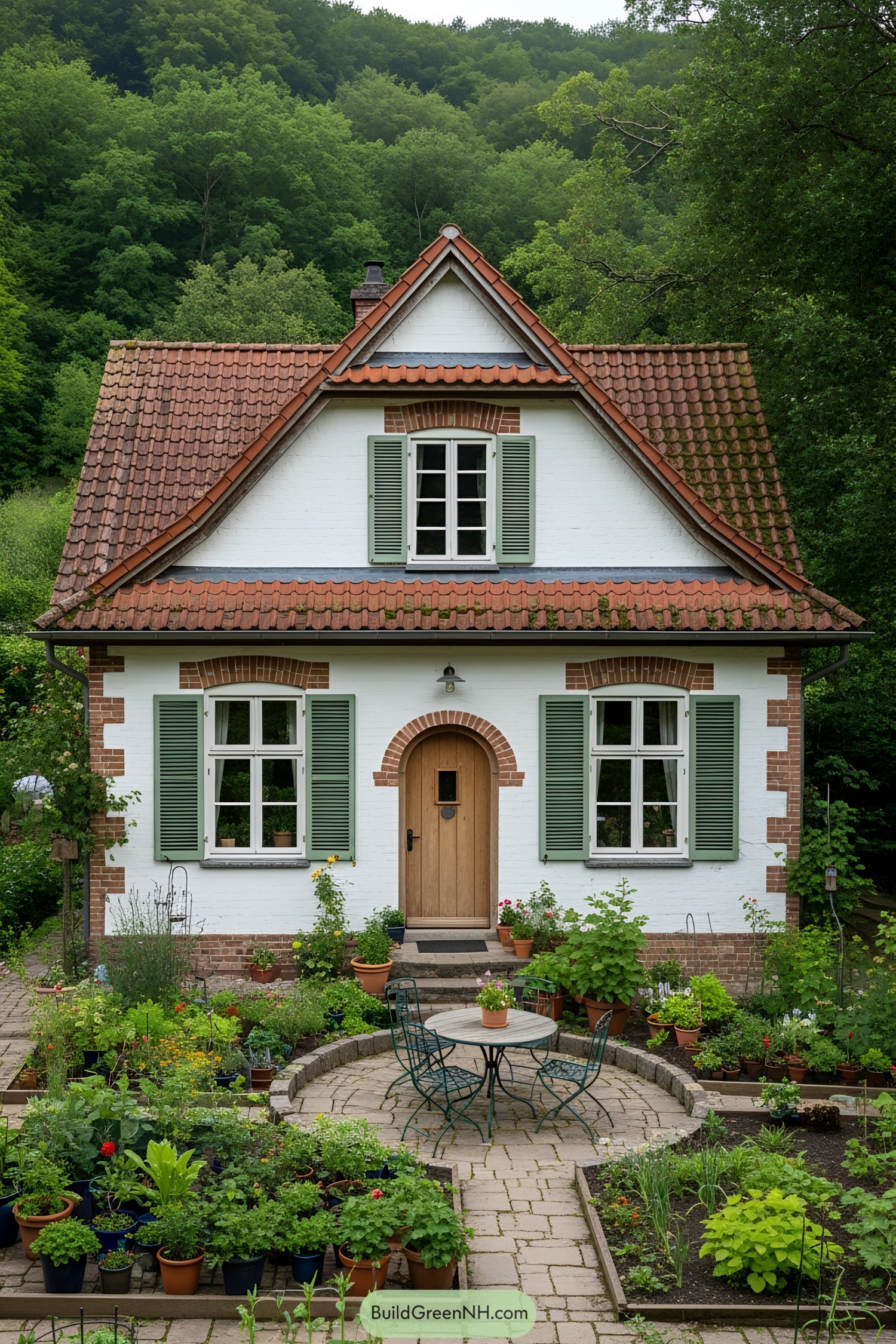 Charming forest house with lush garden