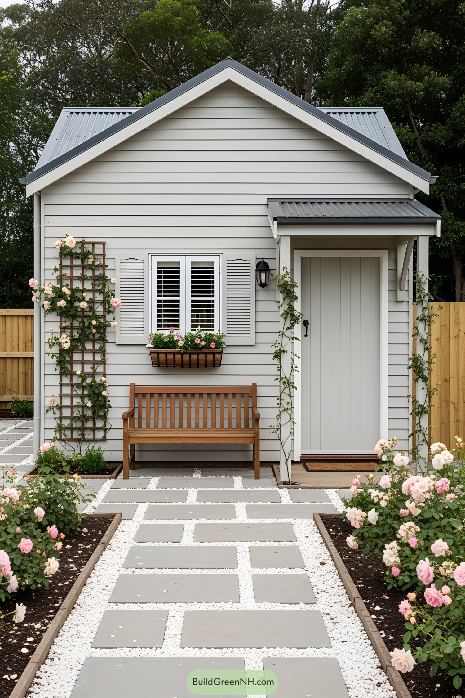 Small house with a cozy garden view
