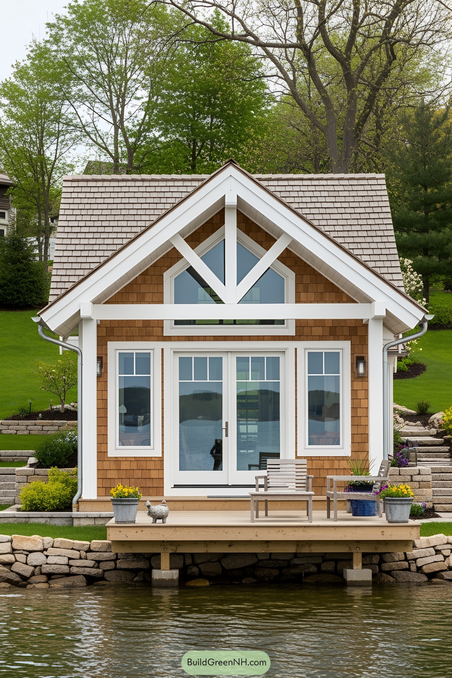 Small, charming lake house with wooden deck