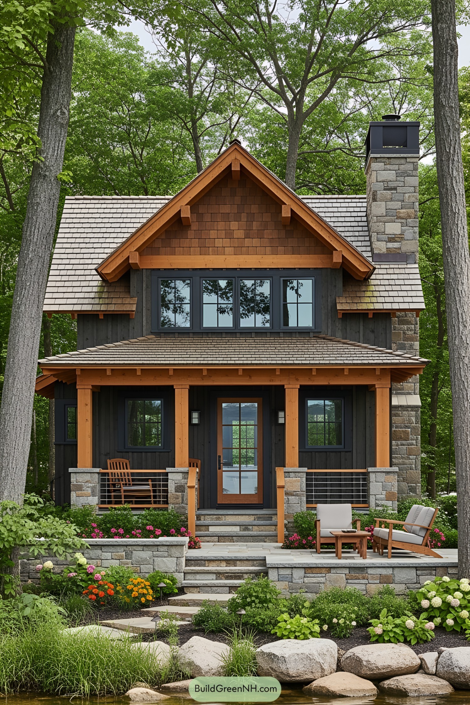 Charming lake house nestled among trees