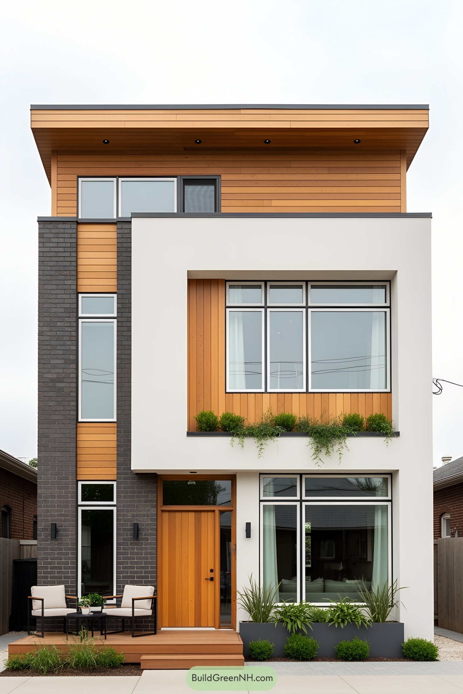 Modern loft house with a cozy wooden design