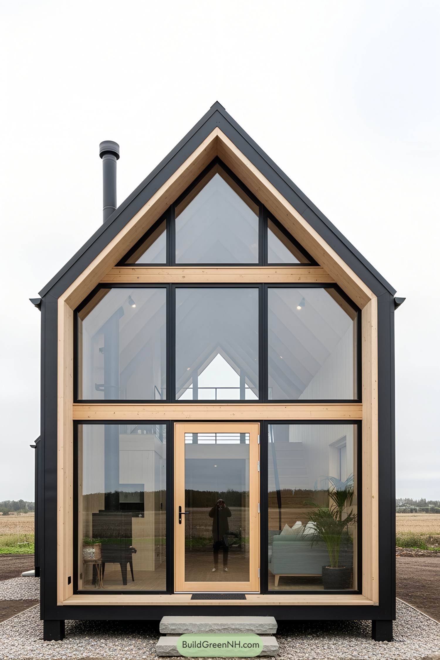Modern loft house with large windows