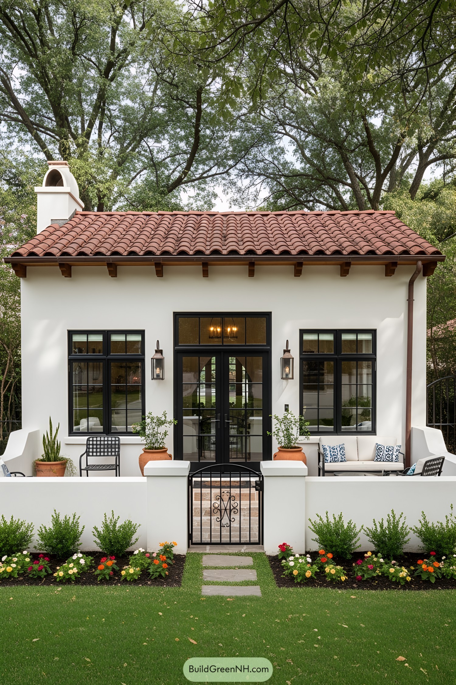 Charming small house with a tiled roof and garden