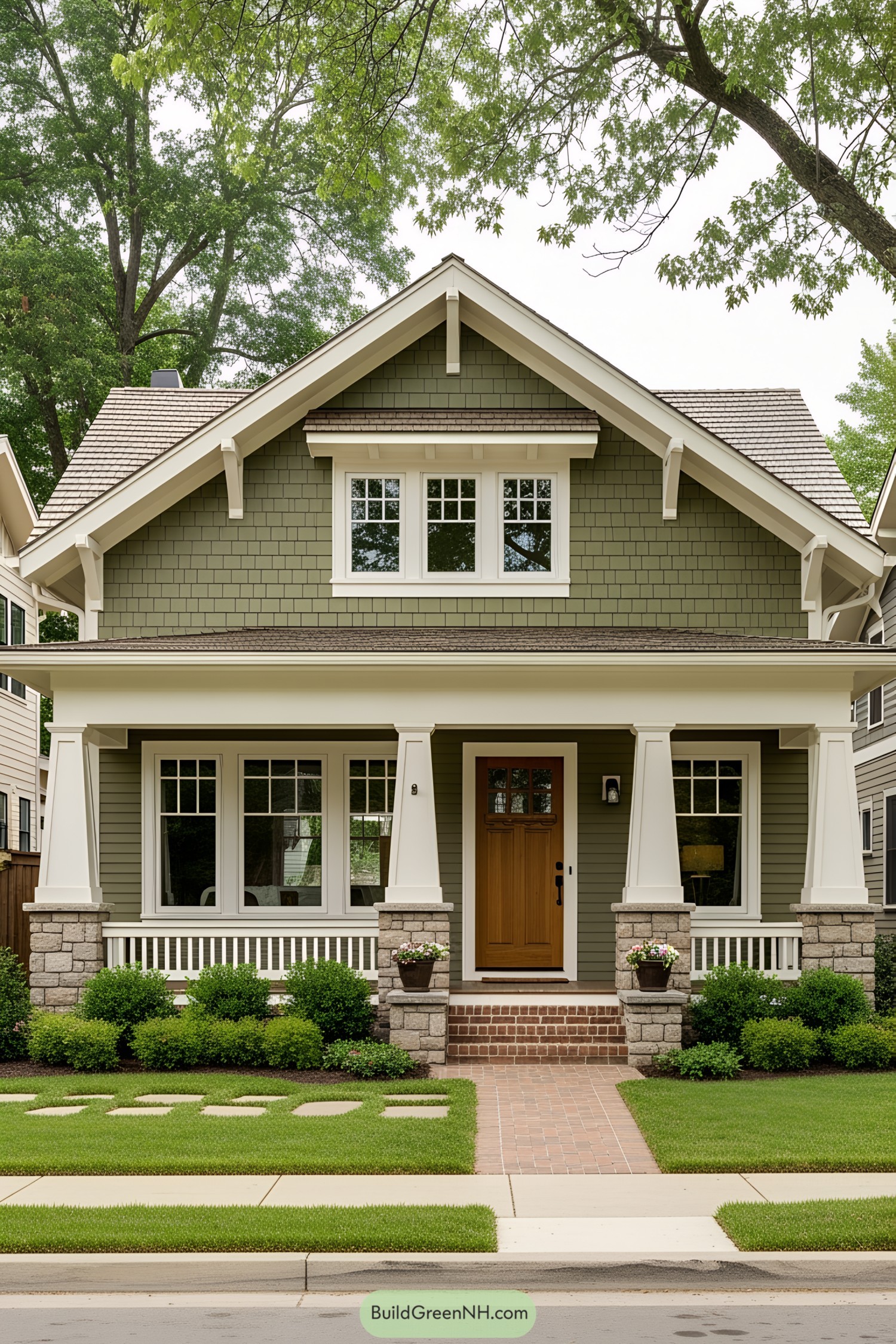 Cozy suburban house with a porch