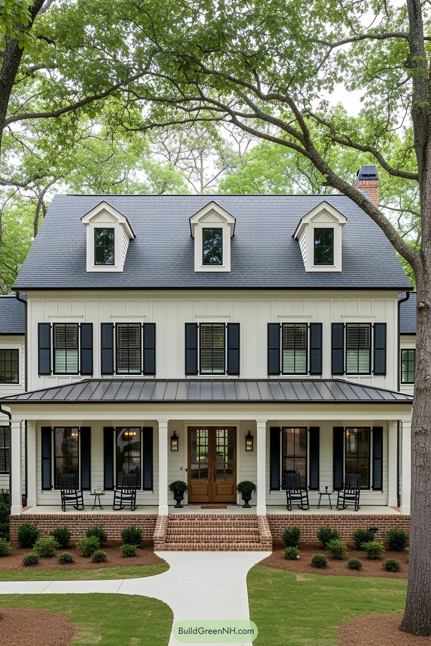 Traditional Southern House with Porch and Dormers