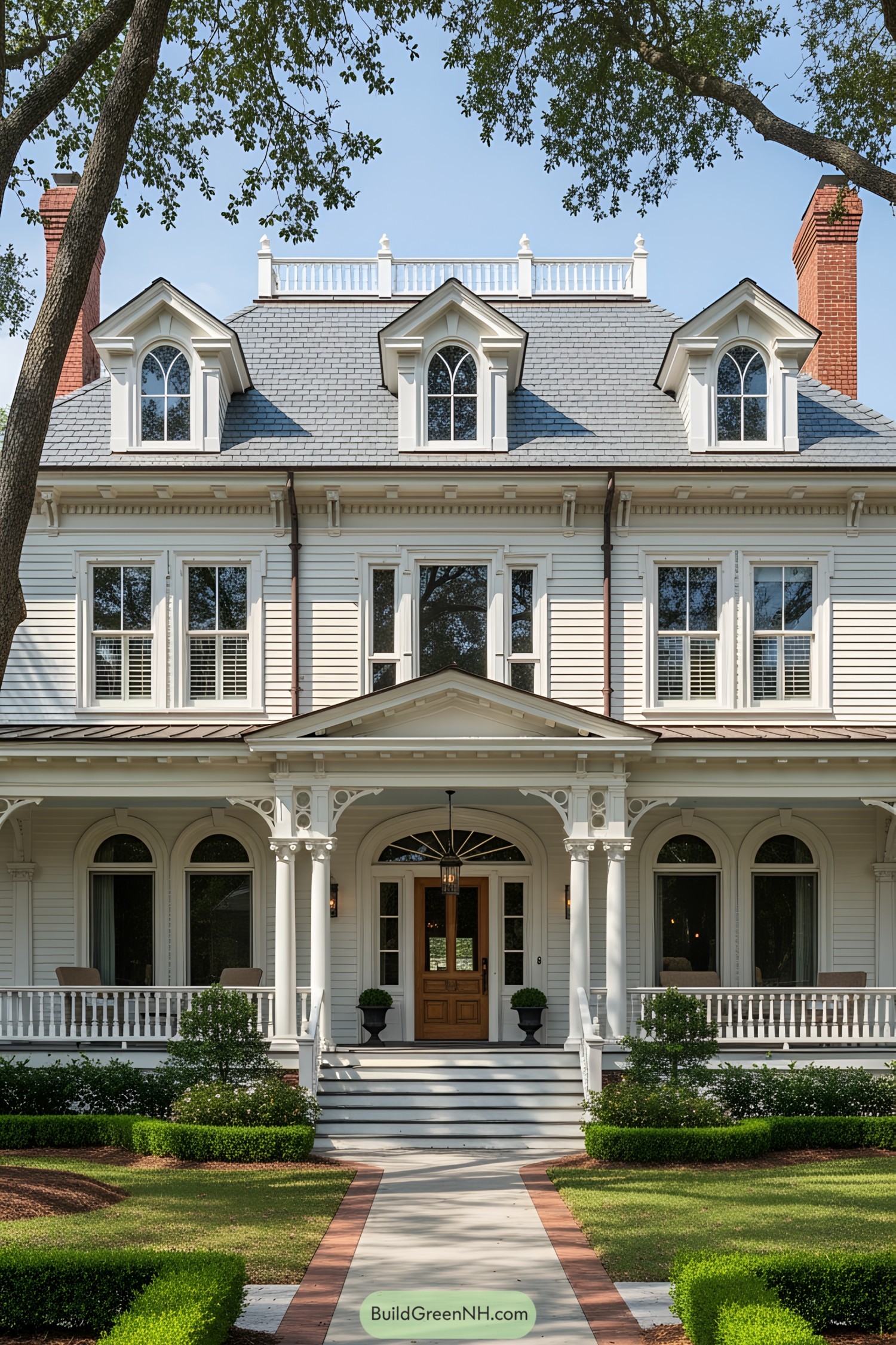 Victorian house with ornate porch and large windows