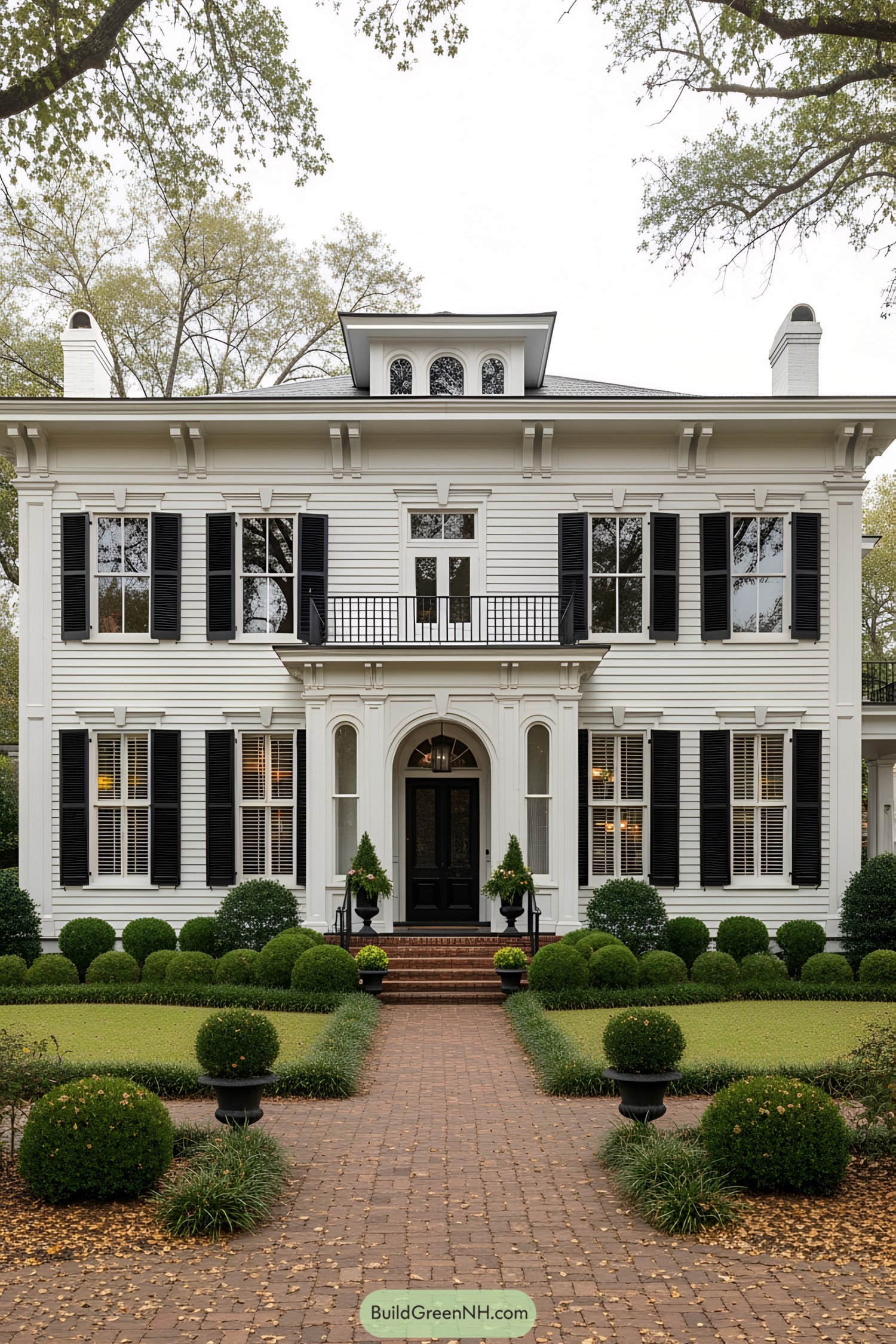 Elegant Victorian house with manicured garden