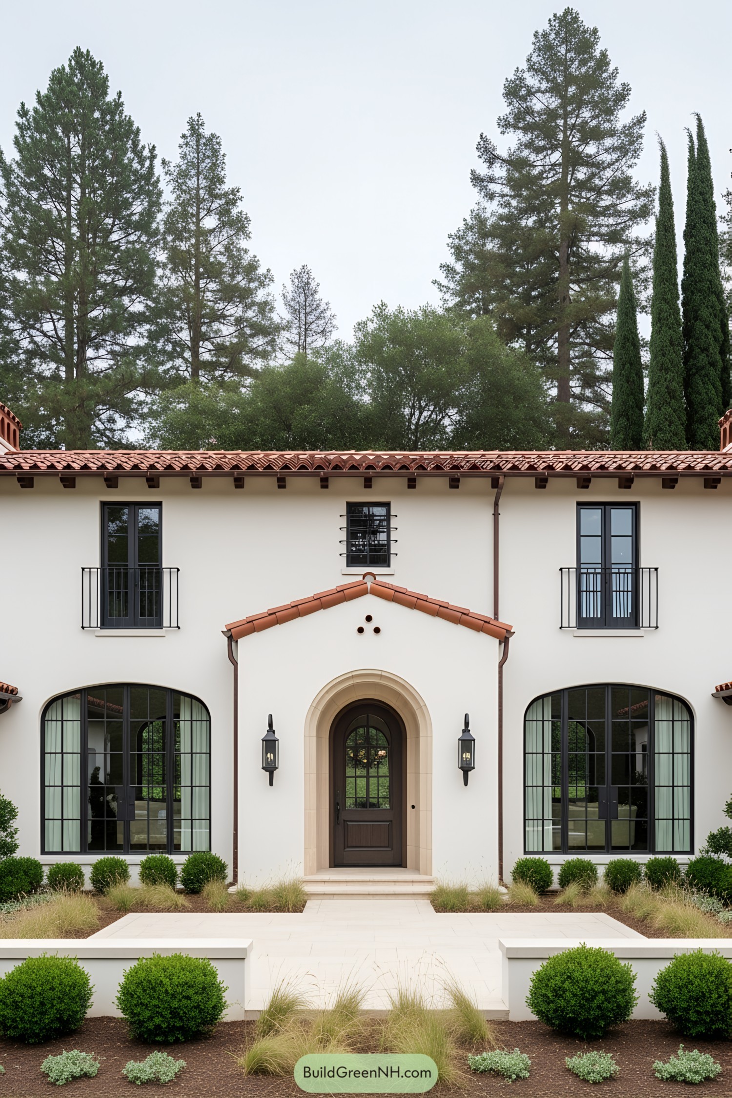Elegant Spanish-style ranch house with terracotta roof