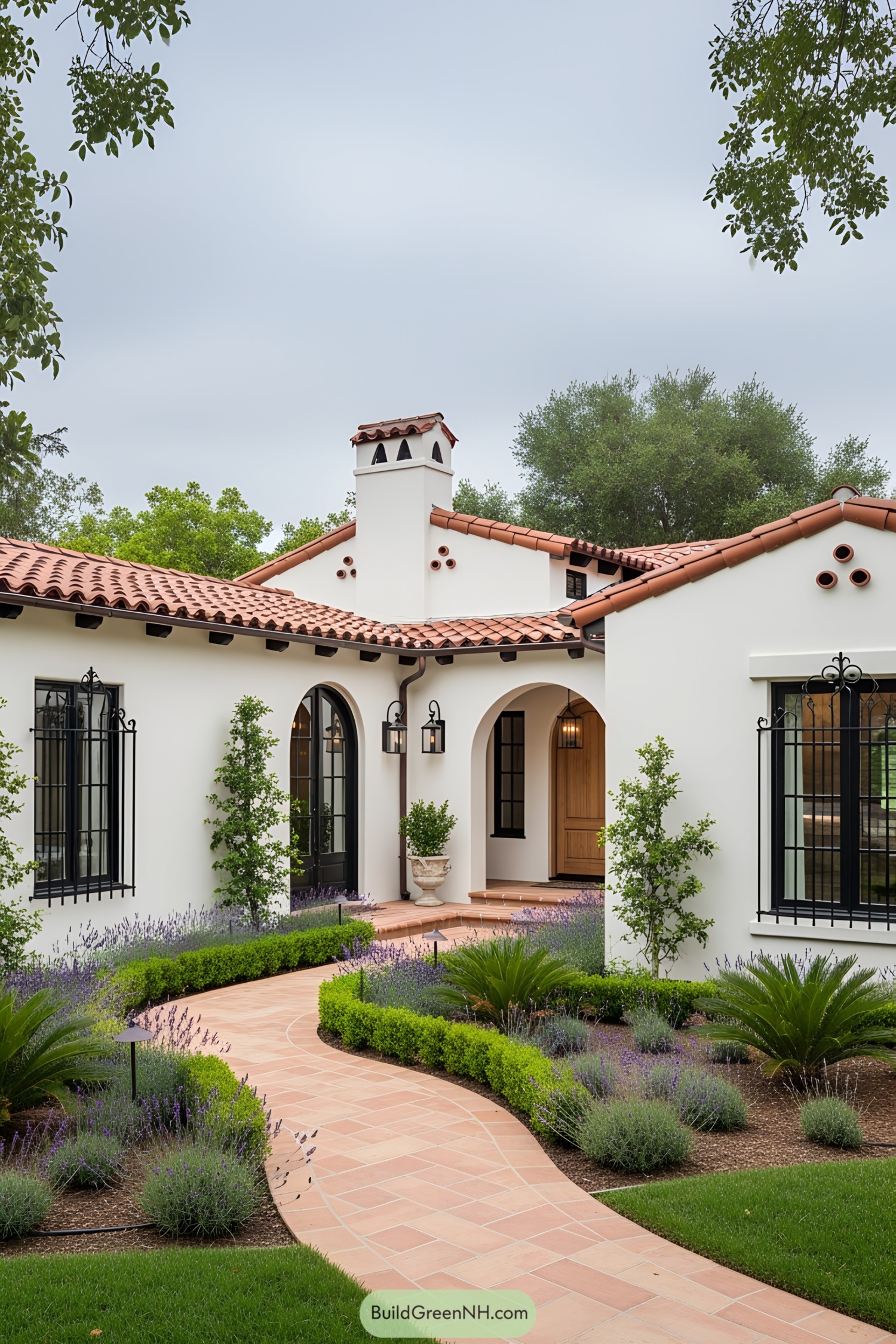Elegant Spanish ranch house with a terracotta roof