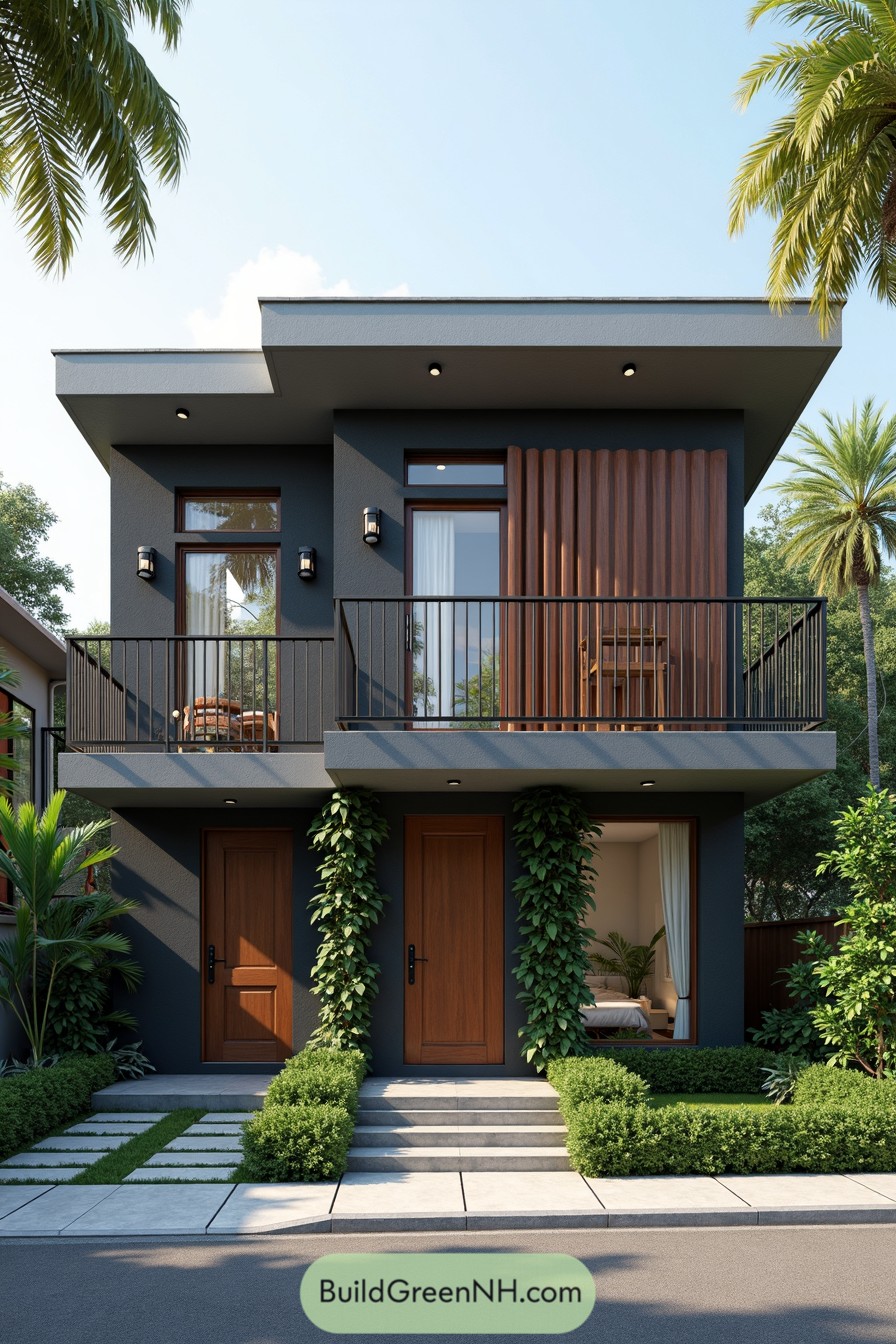 Contemporary tropical house with a lush backdrop