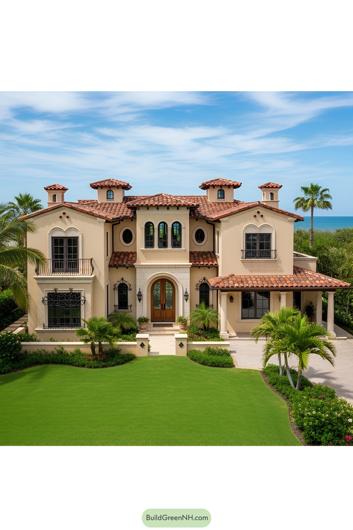 Charming Italian villa with terracotta roof by the sea