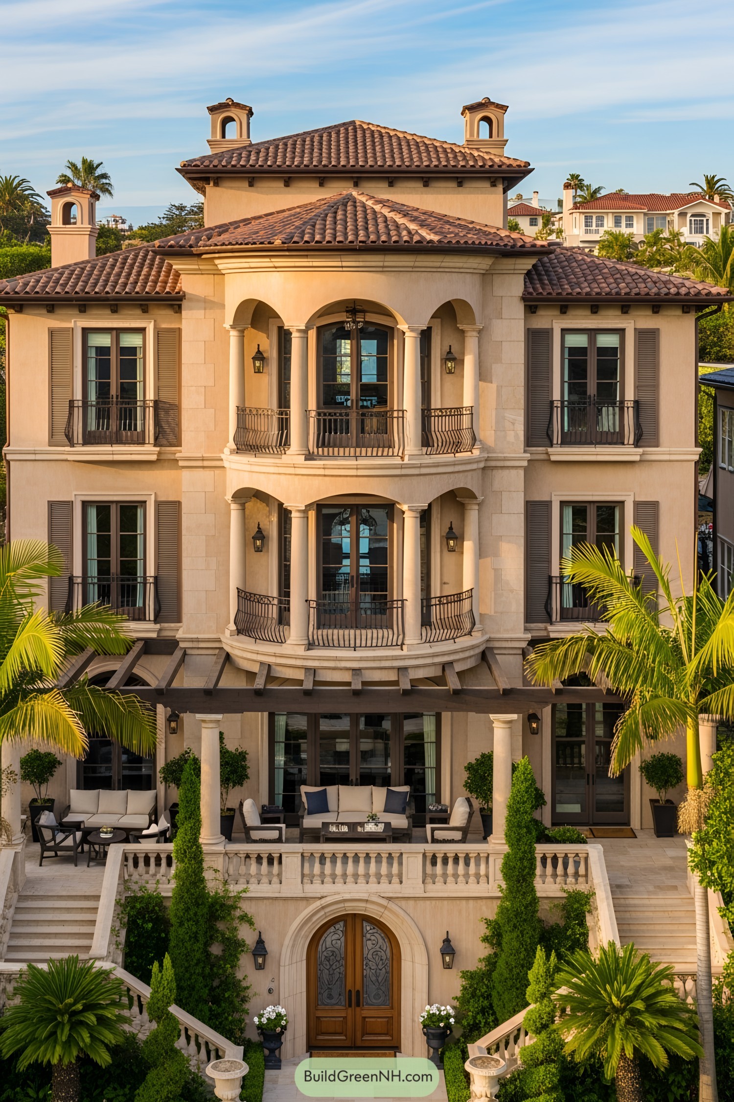Charming Tuscan beach house with elegant design and lush greenery