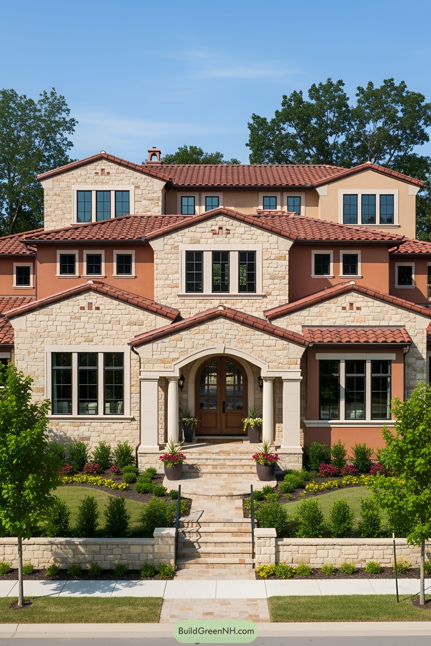 Stunning Tuscan-style residence with terracotta roof and stone walls