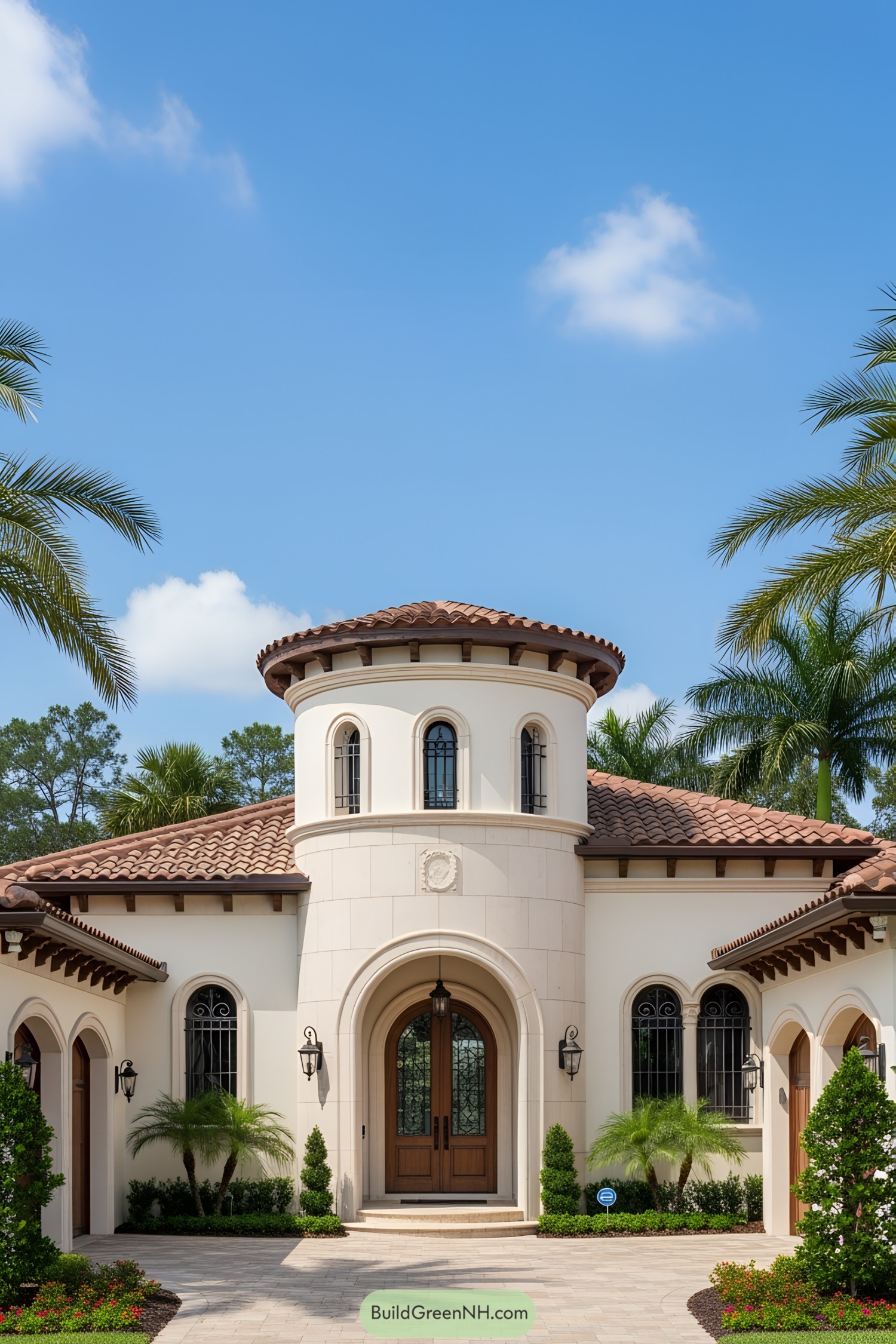 Elegant Tuscan house with arched entrance