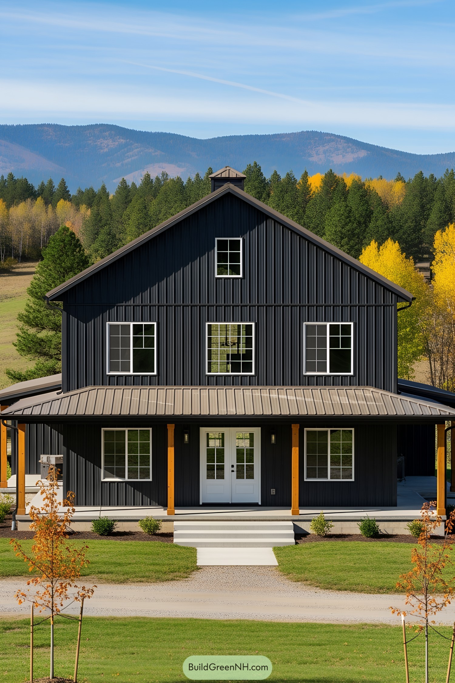 Chic two-story barndominium amidst nature