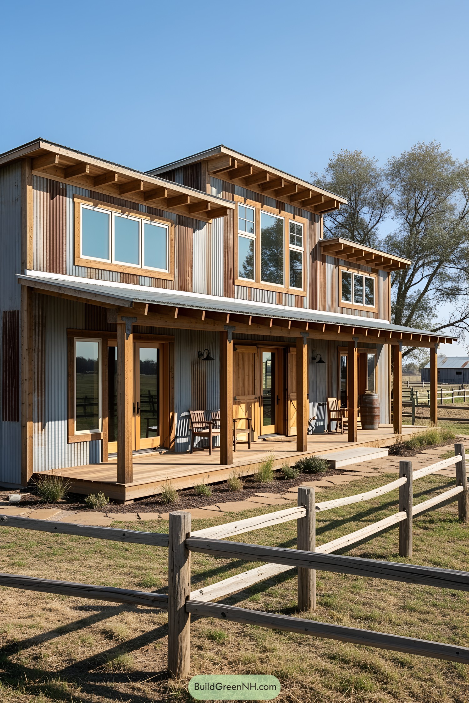 Wood and Metal Ranch-Style Home