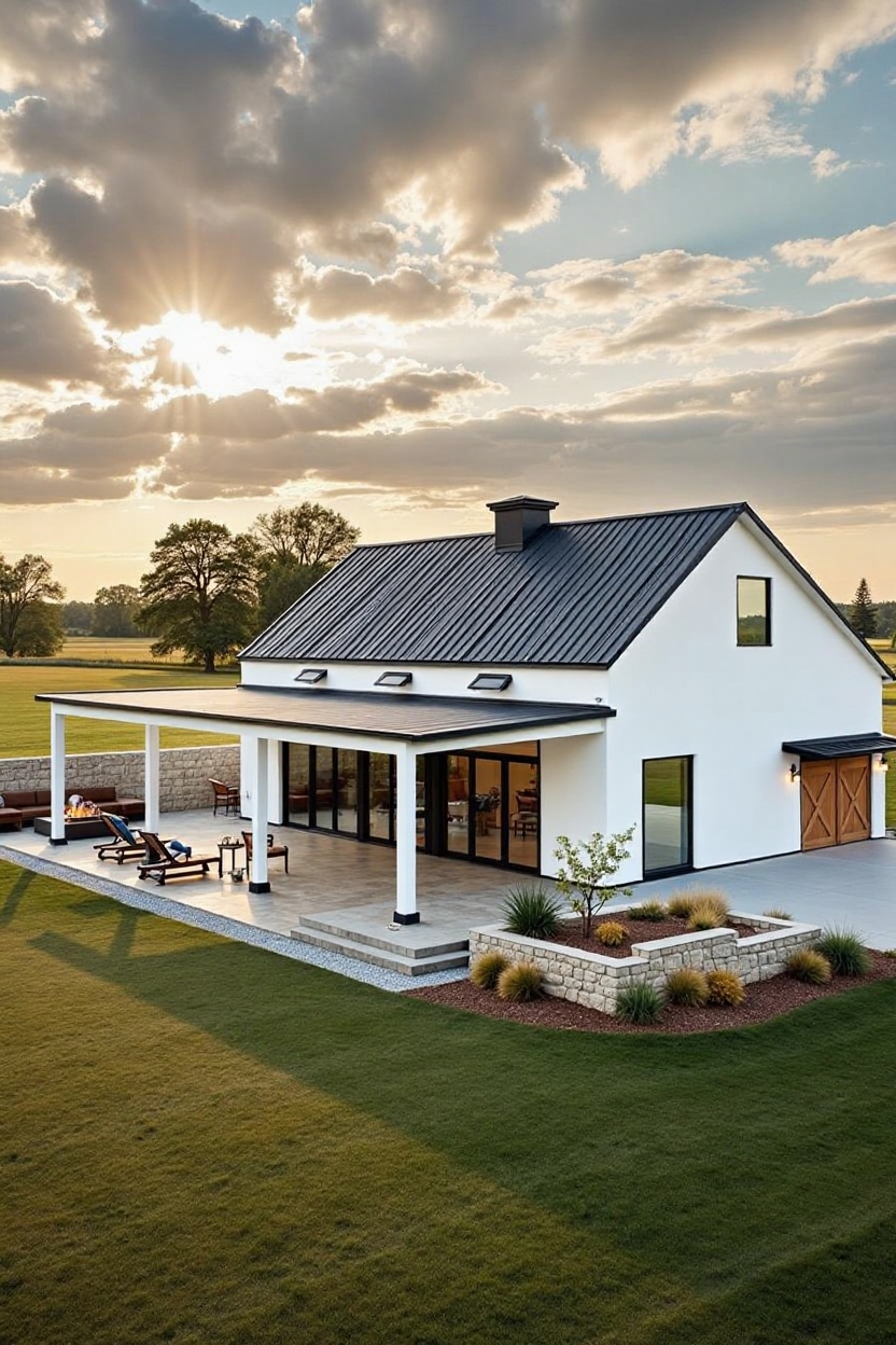 change house color to white with black roof