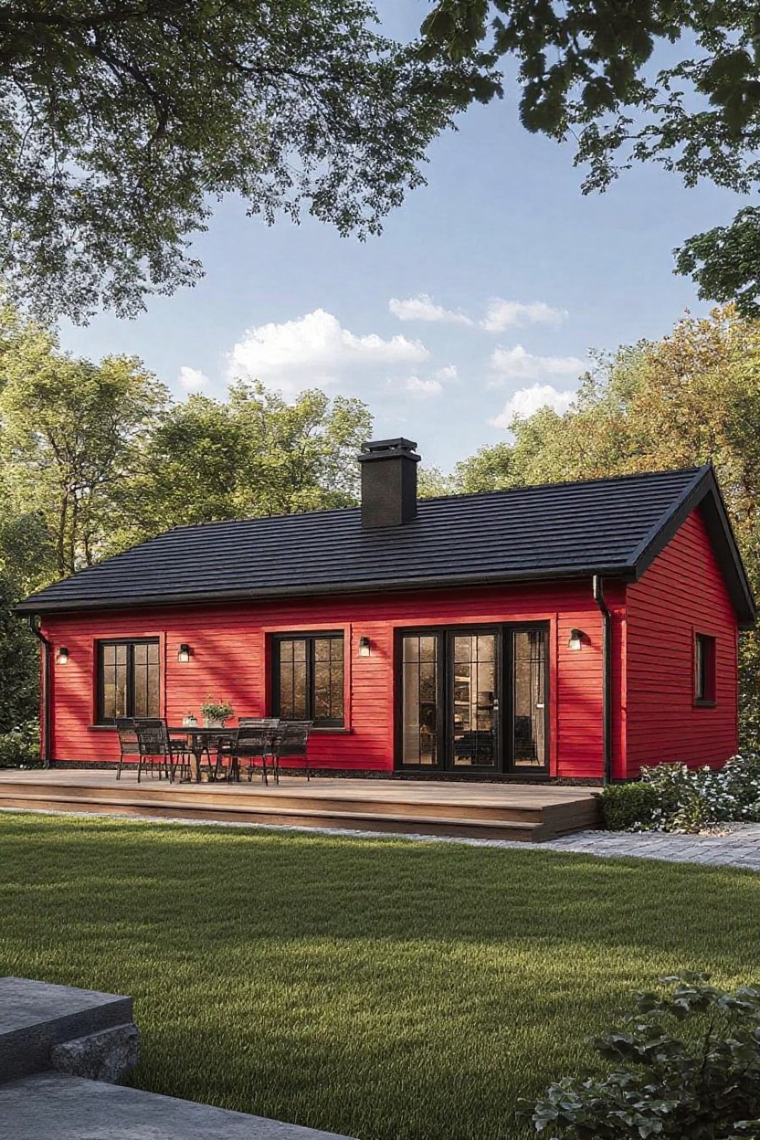 change house siding to red shiplap