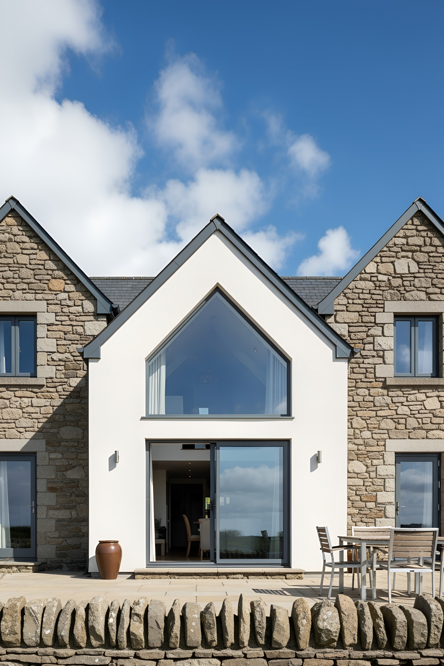 Irish cottage with stone and modern elements
