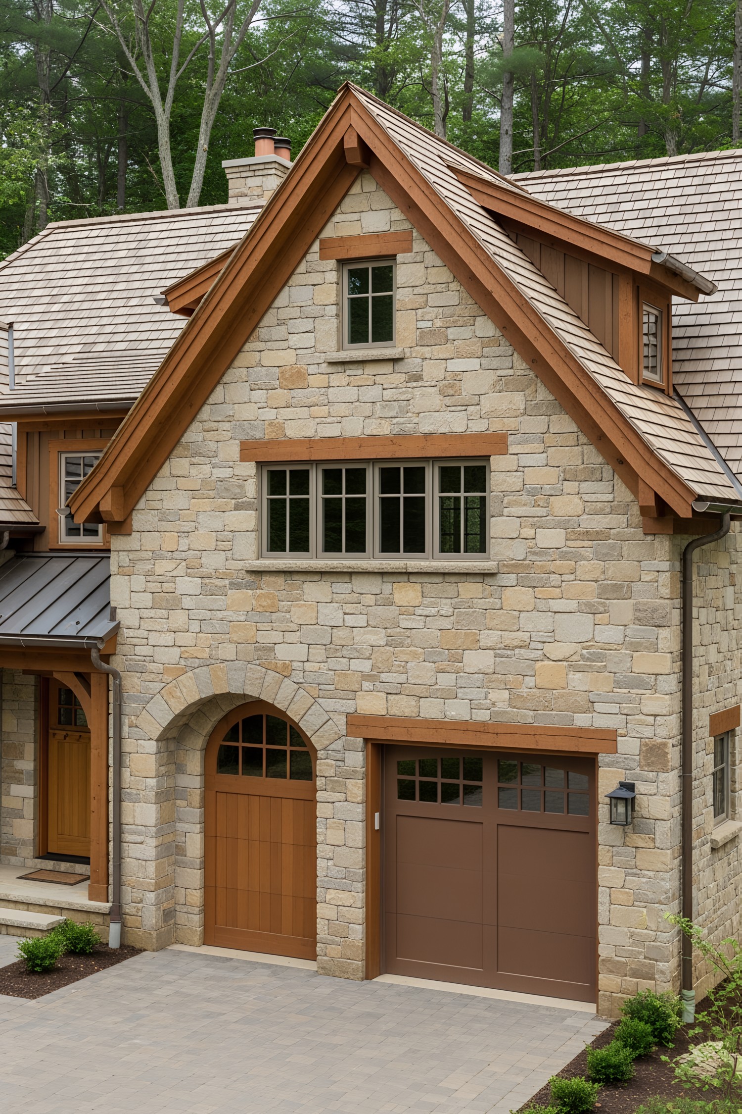 Charming stone cottage with a rich wooden garage