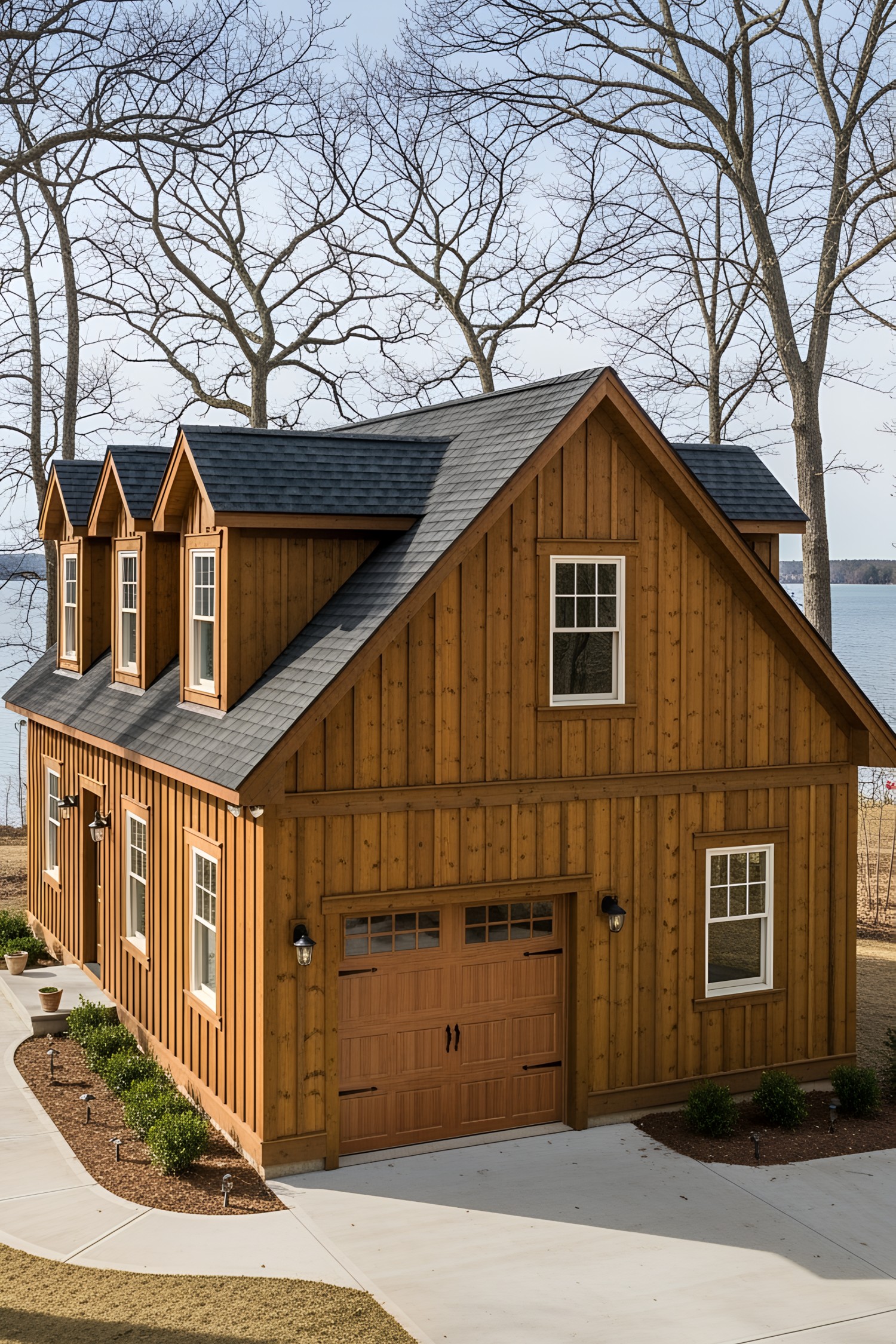 Wooden cottage with a loft and picturesque scenery