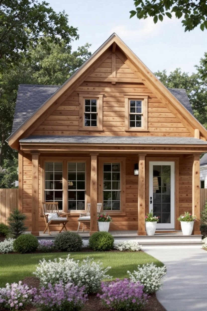change house siding to natural oak