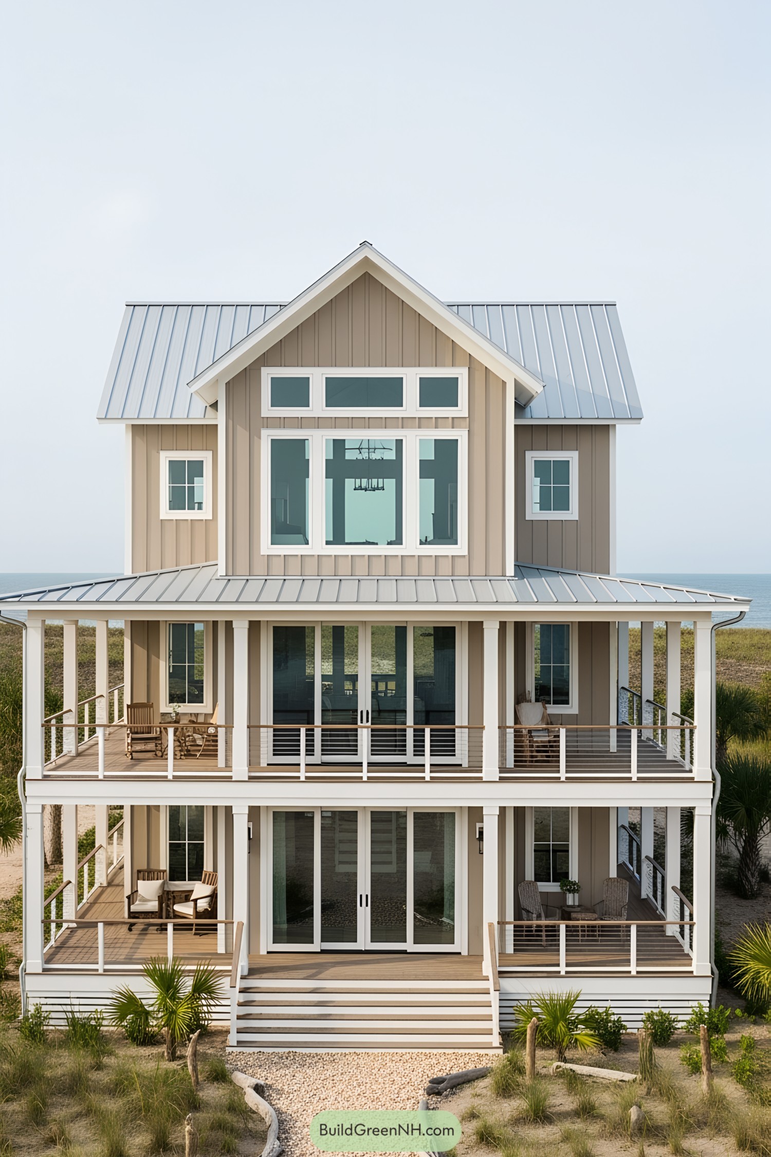 Stylish beachside barndominium with expansive porches