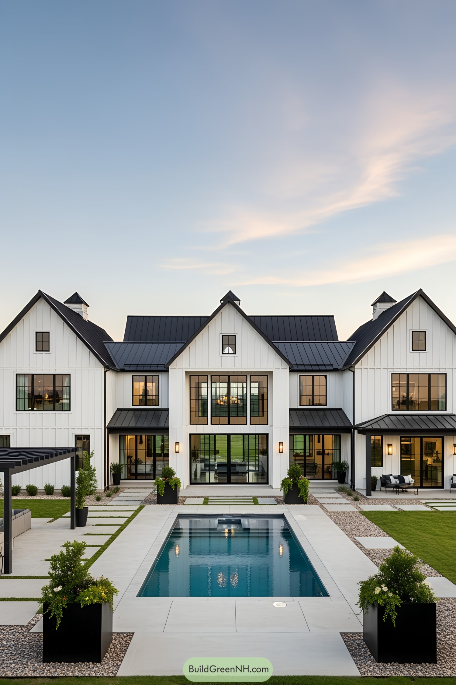 Luxury country mansion with a pool and modern design