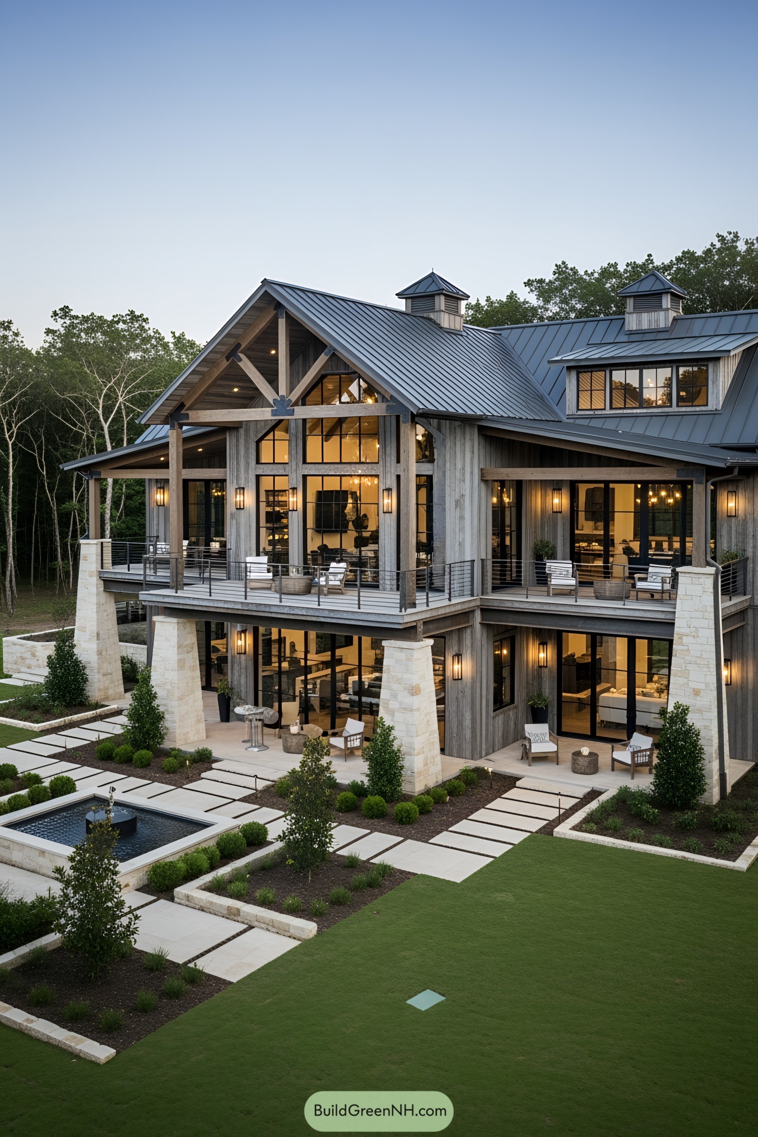 Luxurious countryside mansion with modern design elements