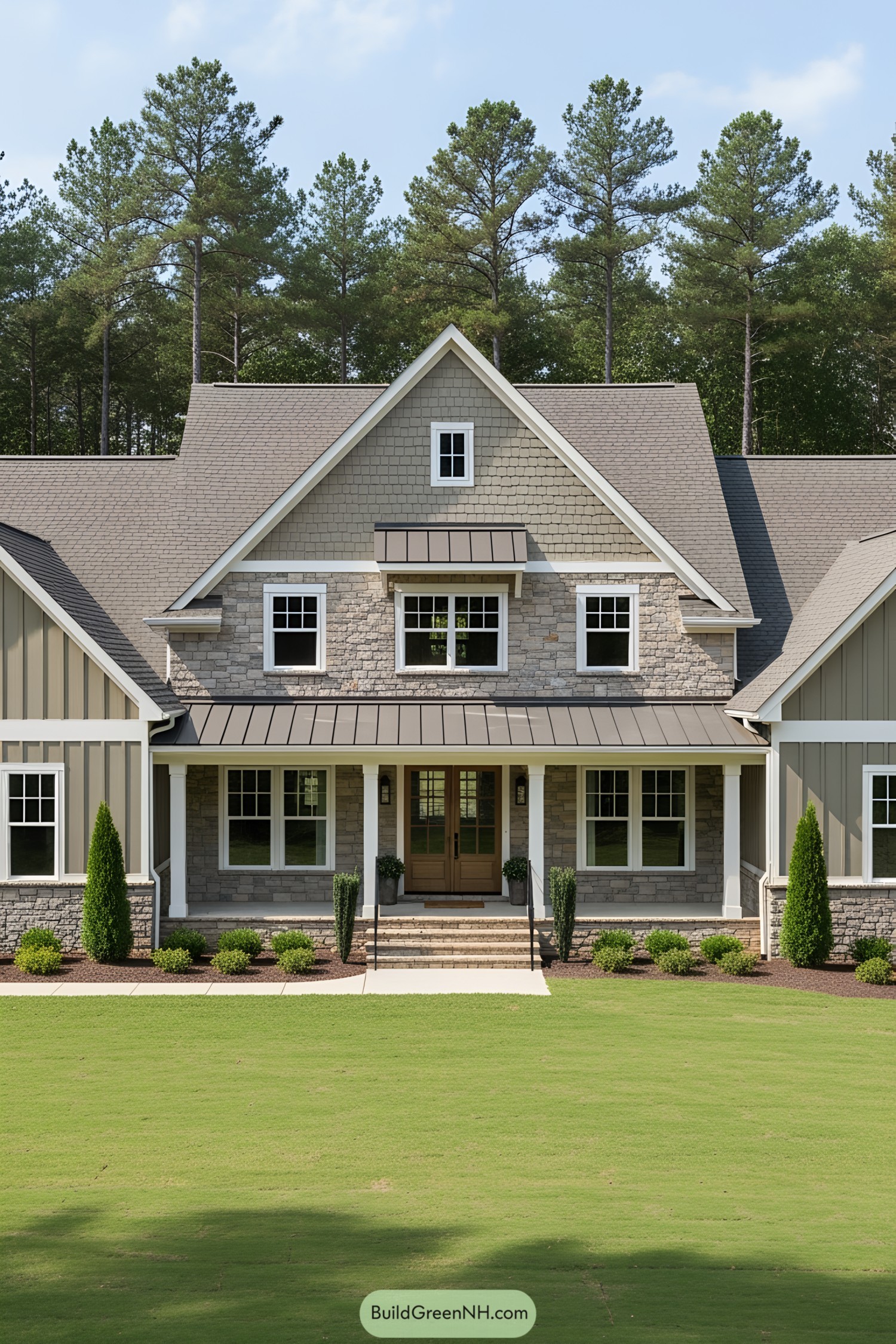 Elegant cottage ranch amid lush greenery