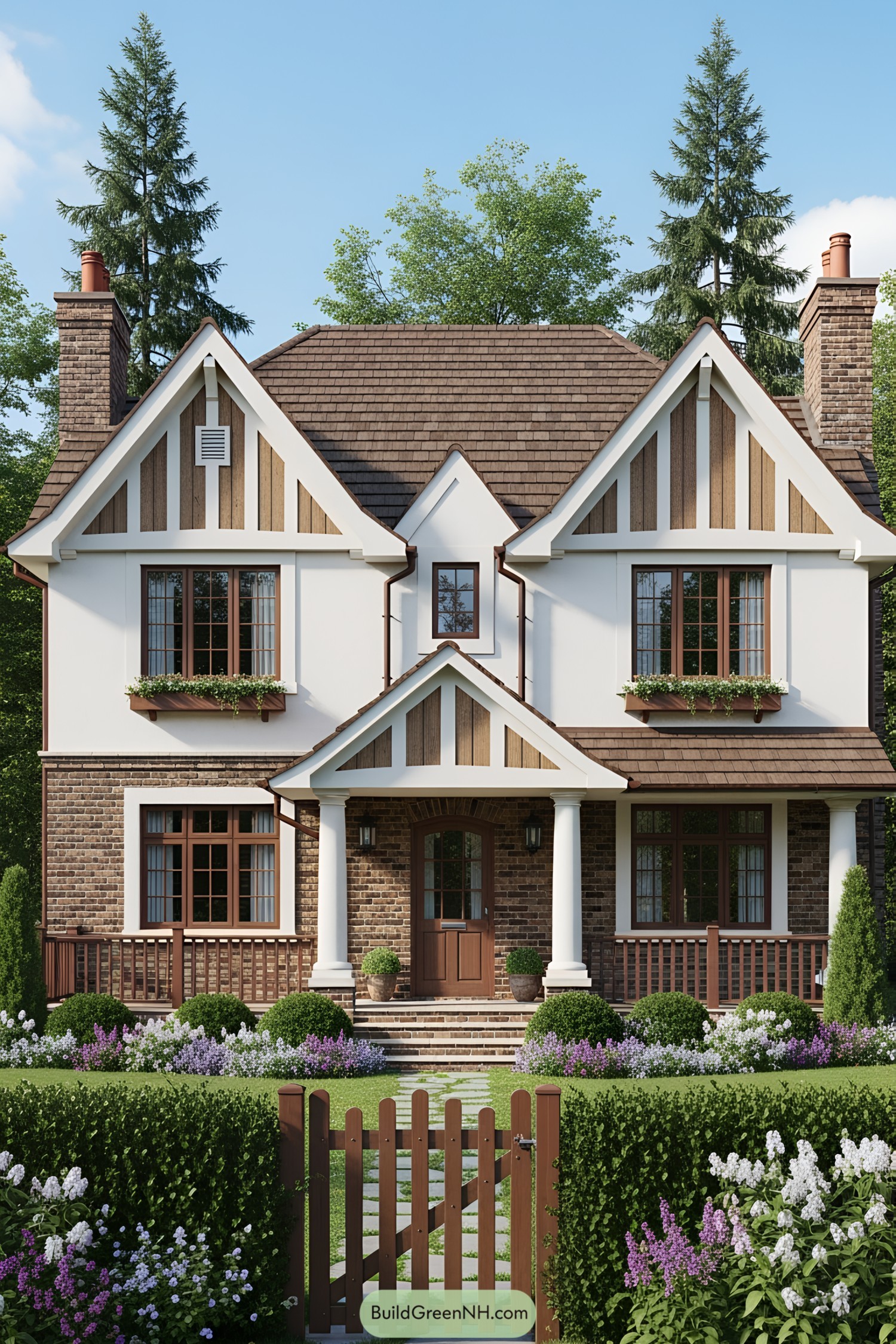 Classic suburban house with a charming garden