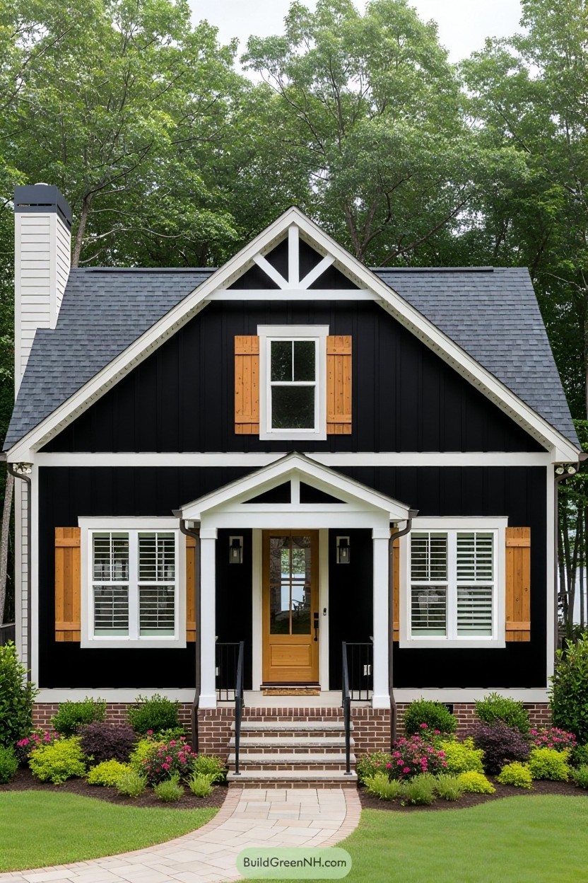 change house color to black with white trim