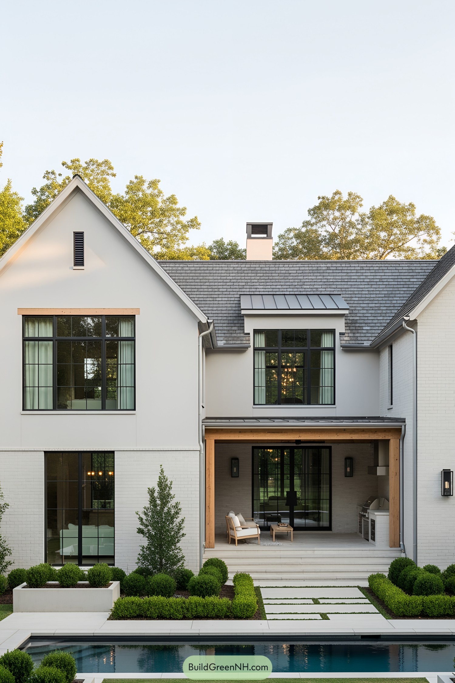 Chic modern farmhouse with poolside charm