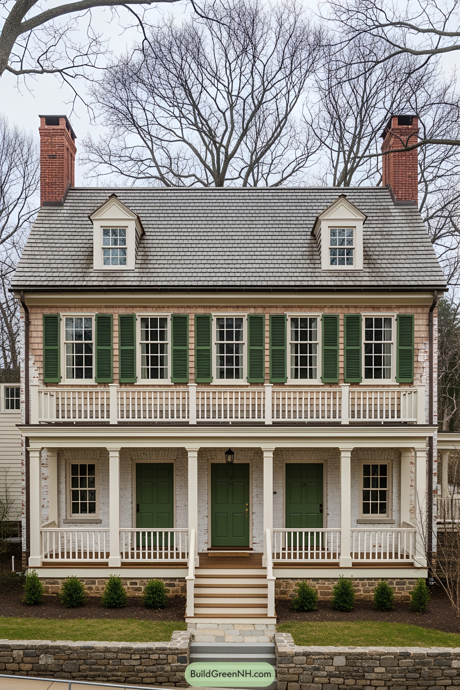 Elegant Dutch farmhouse with green shutters