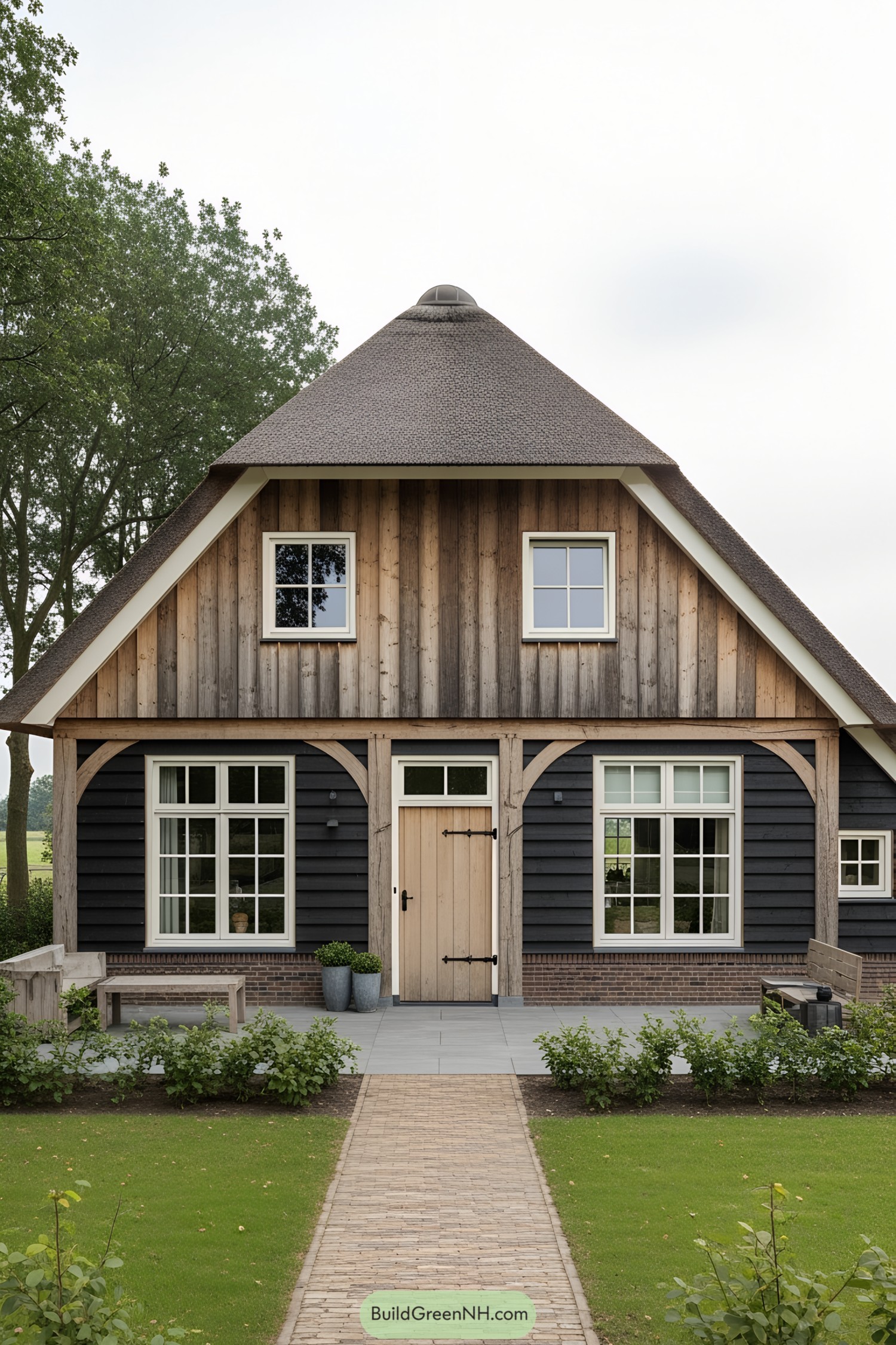 Quaint Dutch farmhouse with wooden facade