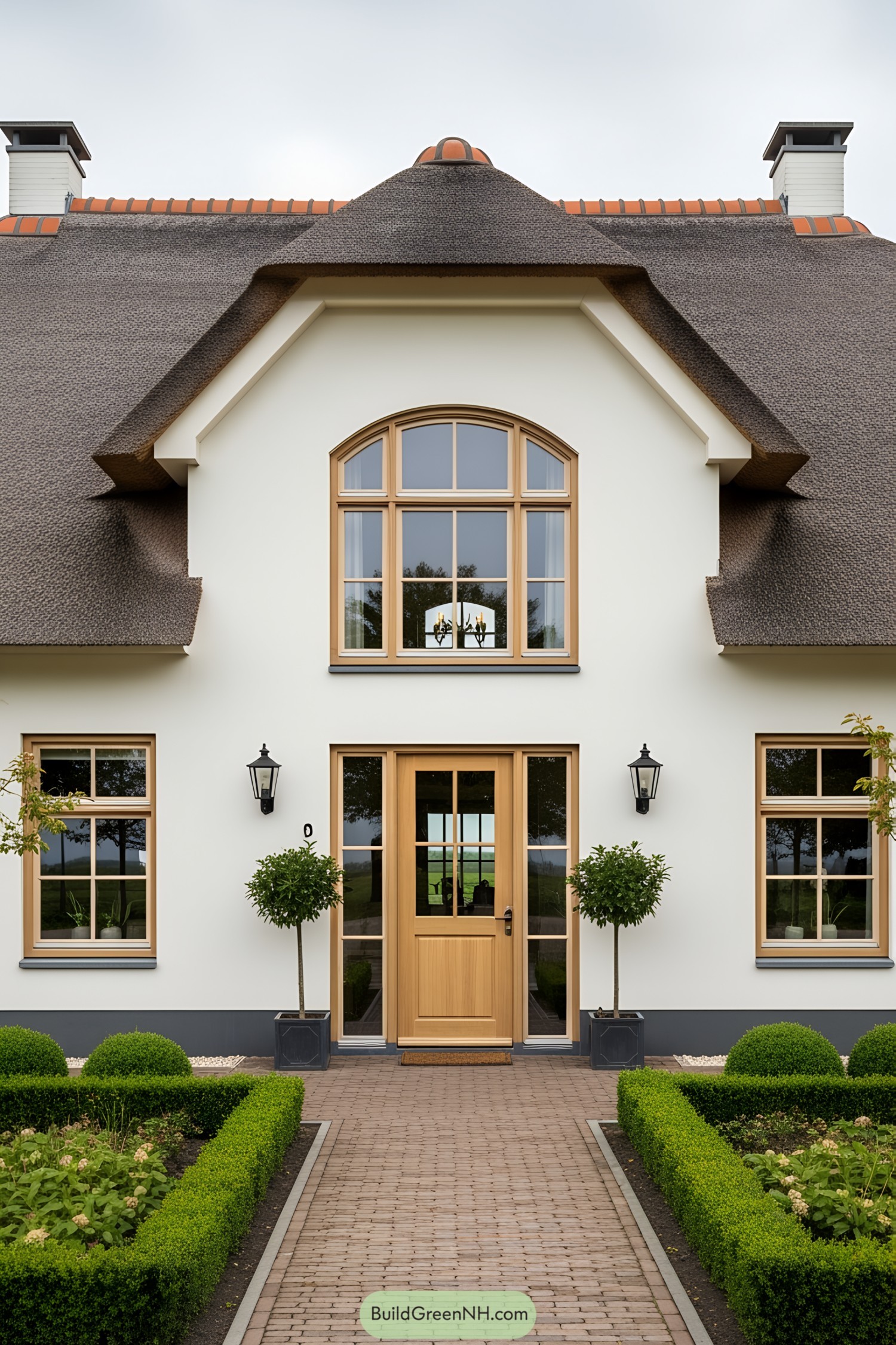 Elegant Dutch farmhouse with a thatched roof