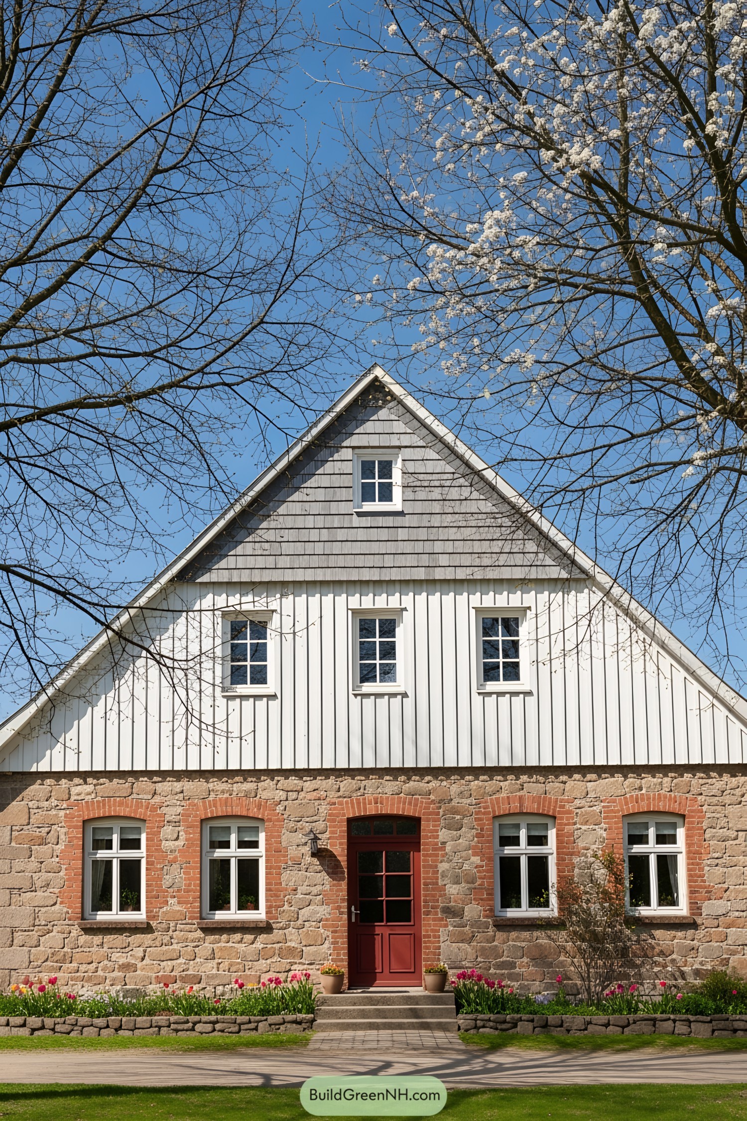 Charming German farmhouse with brick and wood detailing